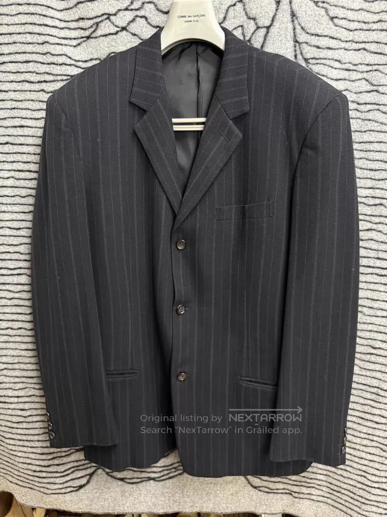 Yohji Yamamoto Yohji Yamamoto size l Thick Wool Stripe Loose blazer Size 38S - 1 Thumbnail