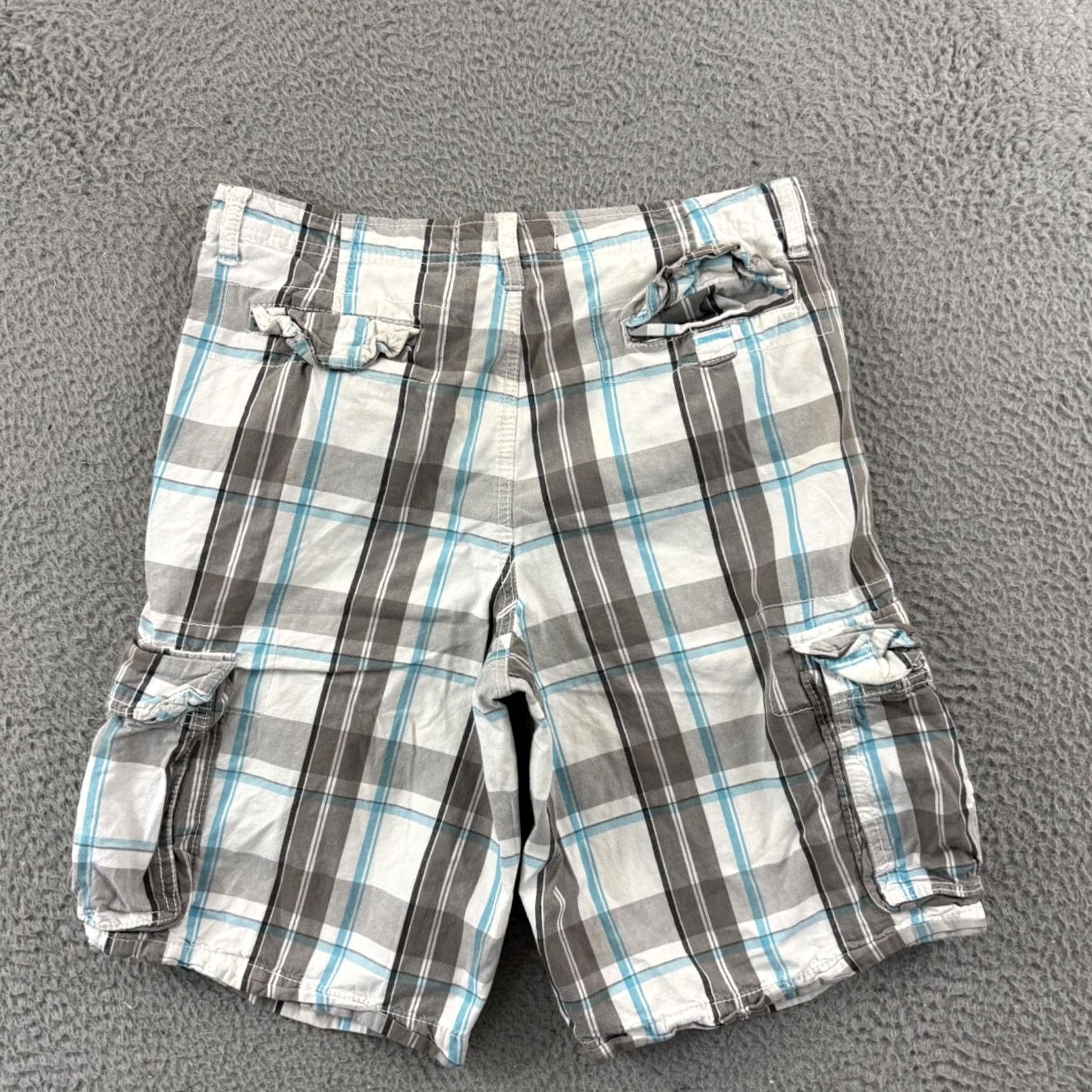 Ocean Pacific VINTAGE Ocean Pacific Shorts Mens 30 Blue Plaid Cargo Skate Surf Casual Y2K Size US 33 - 6 Thumbnail