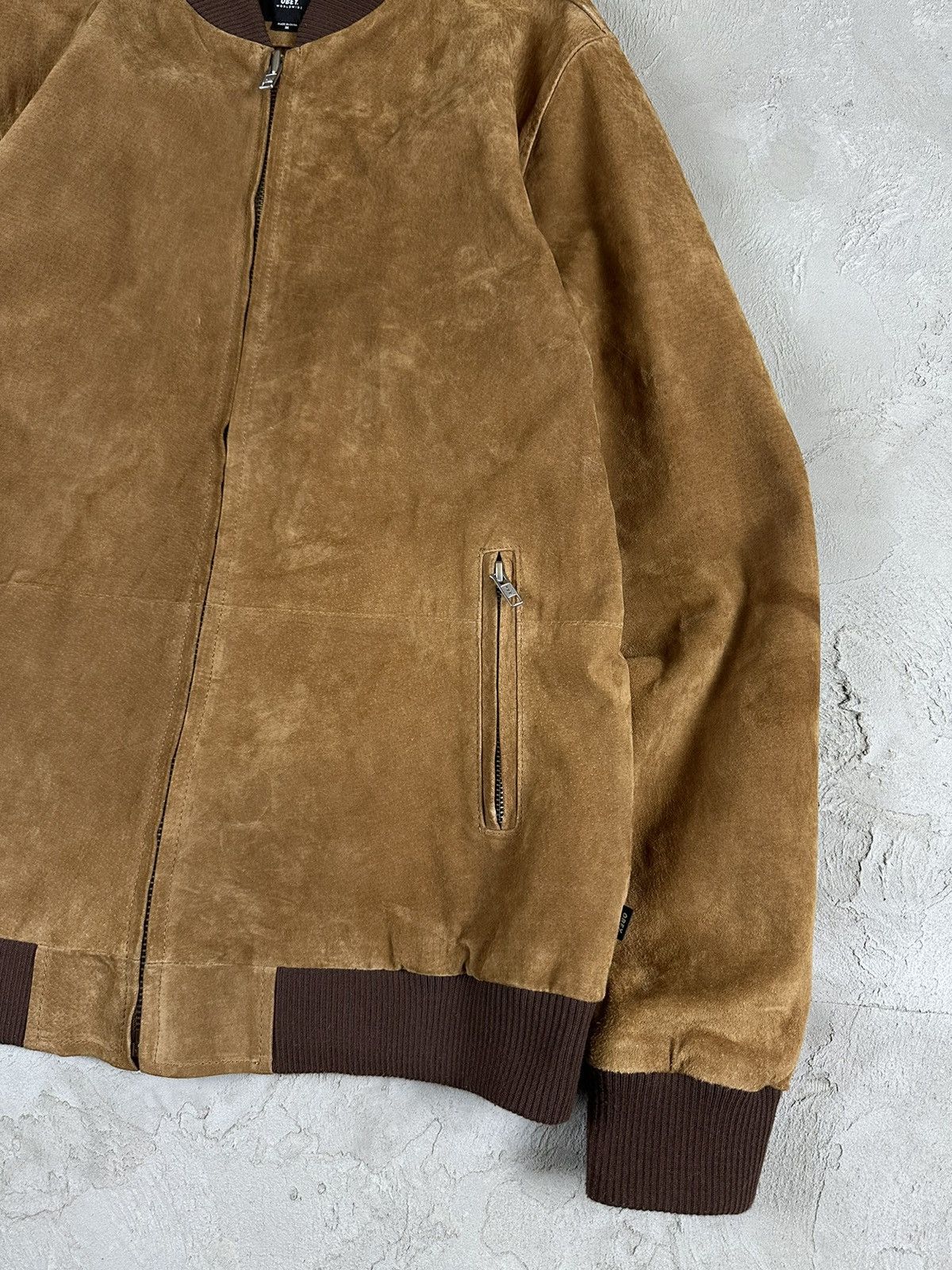 Obey Obey Suede Leather Boxy Bomber Jacket Size US M / EU 48-50 / 2 - 7 Thumbnail