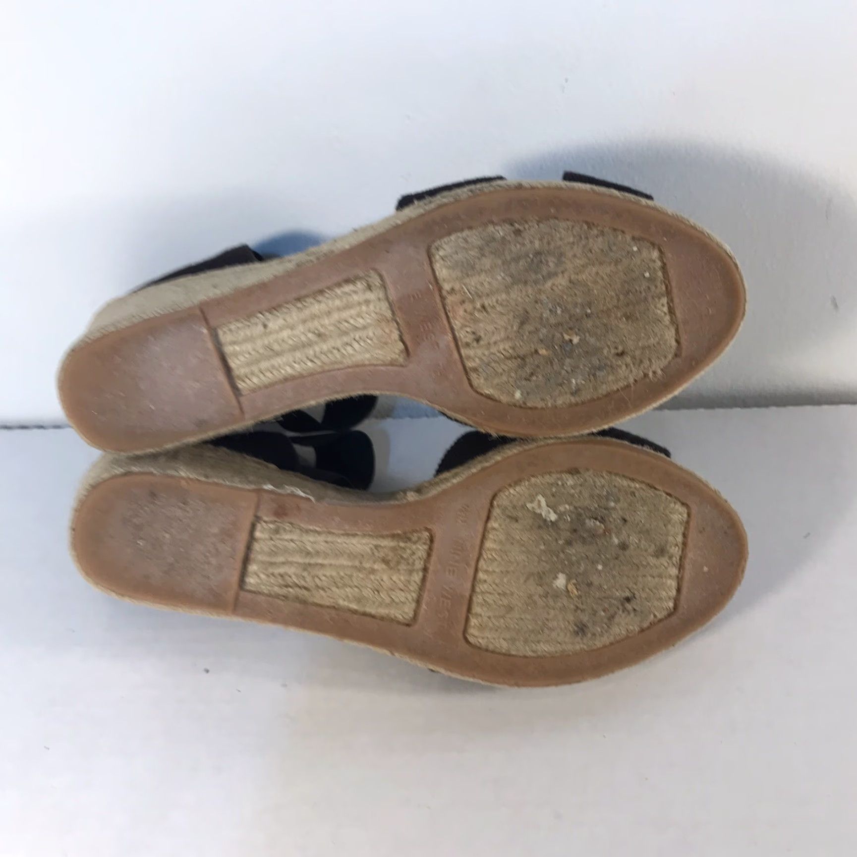 Nine West Nine West Black Fabric Wedge Slides with Ankle Strap Women’s Size 7.5 - High Heel 3in Size US 7.5 / IT 37.5 - 6 Thumbnail