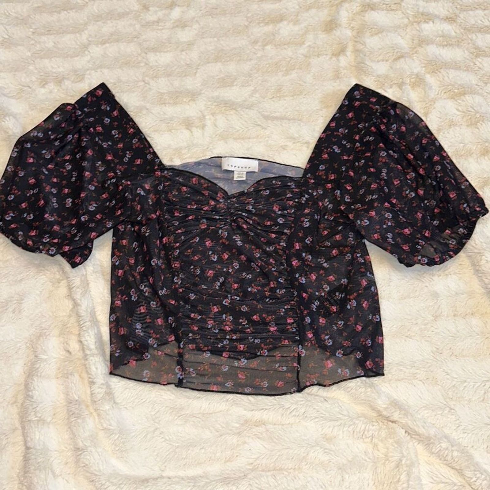 Topshop Topshop Layered Sweetheart Neckline Crop Top | Sz 6 Size M / US 6-8 / IT 42-44 - 2 Thumbnail