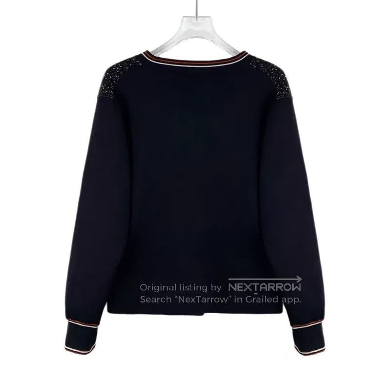 Louis Vuitton Louis Vuitton Color-block stripe-trimmed tweed V-neck sing Size S / US 4 / IT 40 - 2 Thumbnail