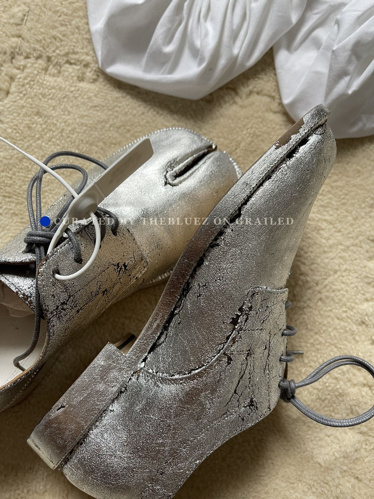 Maison Margiela Maison Margiela Silver Tabi Derby Shoes Size US 5 / IT 35 - 1 Thumbnail