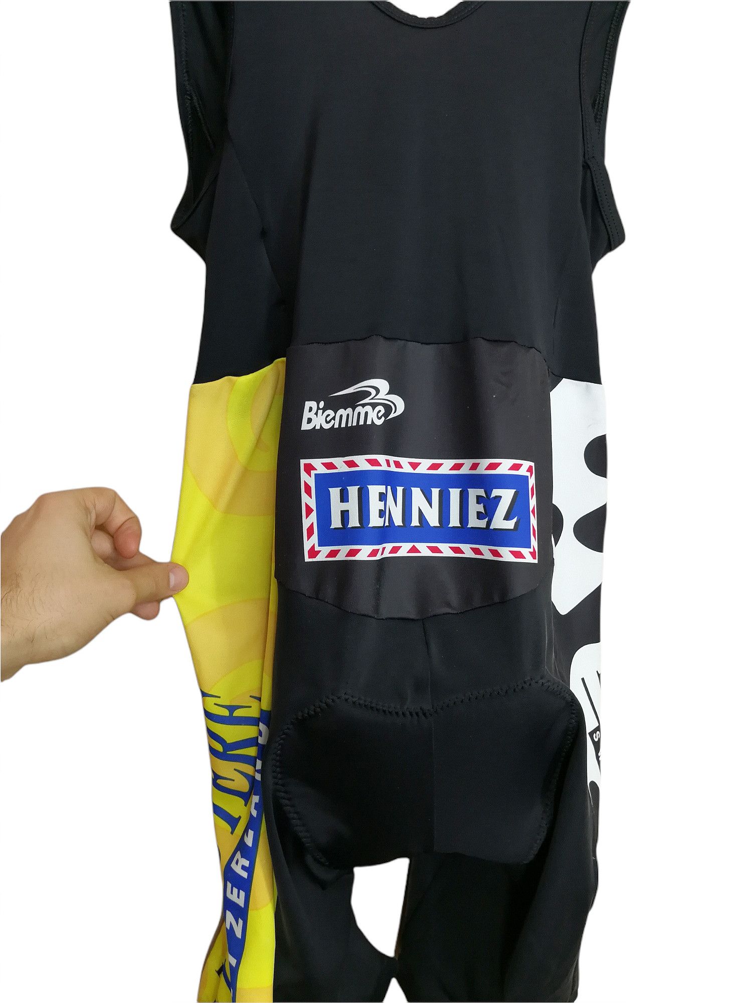 Other Vintage Biemme Cycling Jersey & Bib Shorts Henniez La Fondue Size US XL / EU 56 / 4 - 17 Thumbnail