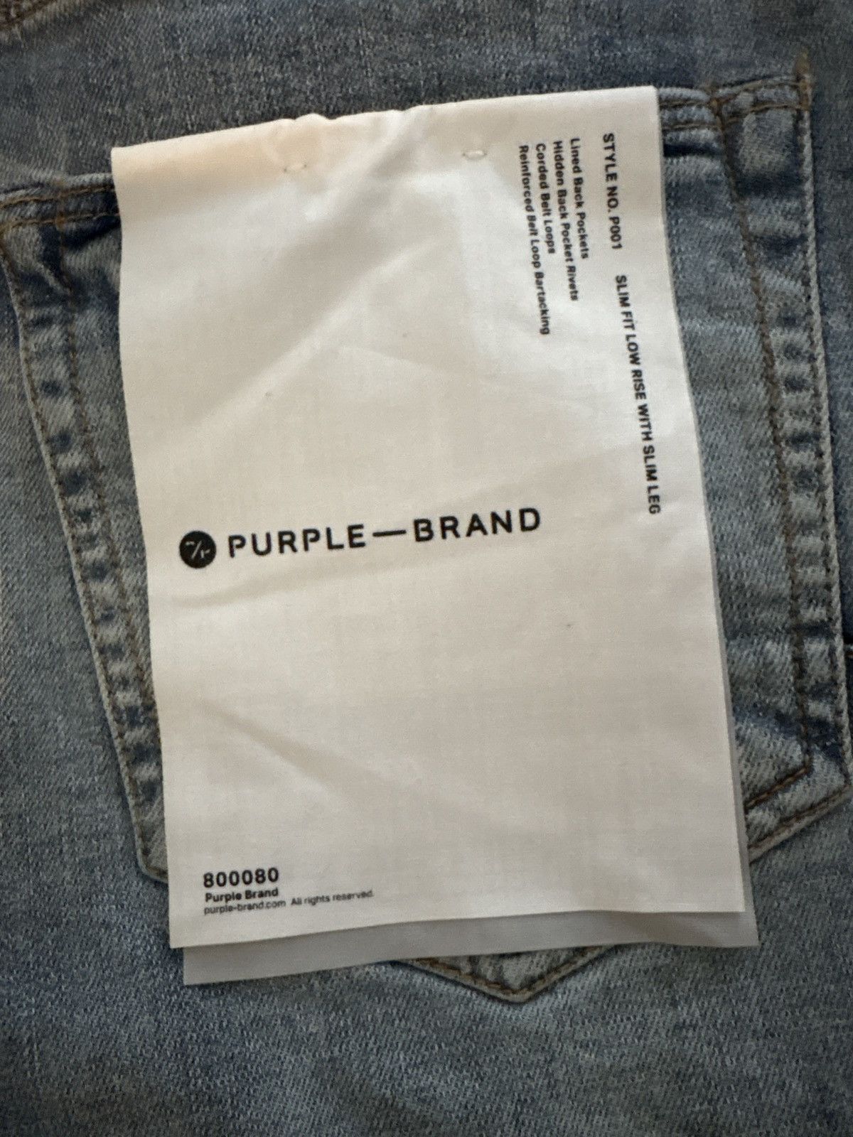 Purple P001 Light Indigo Vintage Purple Jeans Size US 34 / EU 50 - 3 Thumbnail