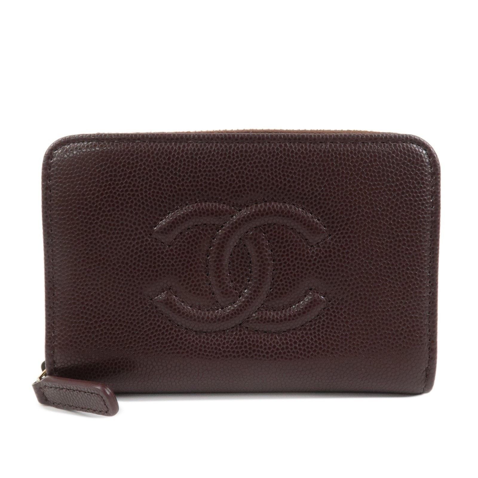 Chanel Chanel CC Logo Caviar Leather Zippy Wallet Brown Size ONE SIZE - 1 Thumbnail