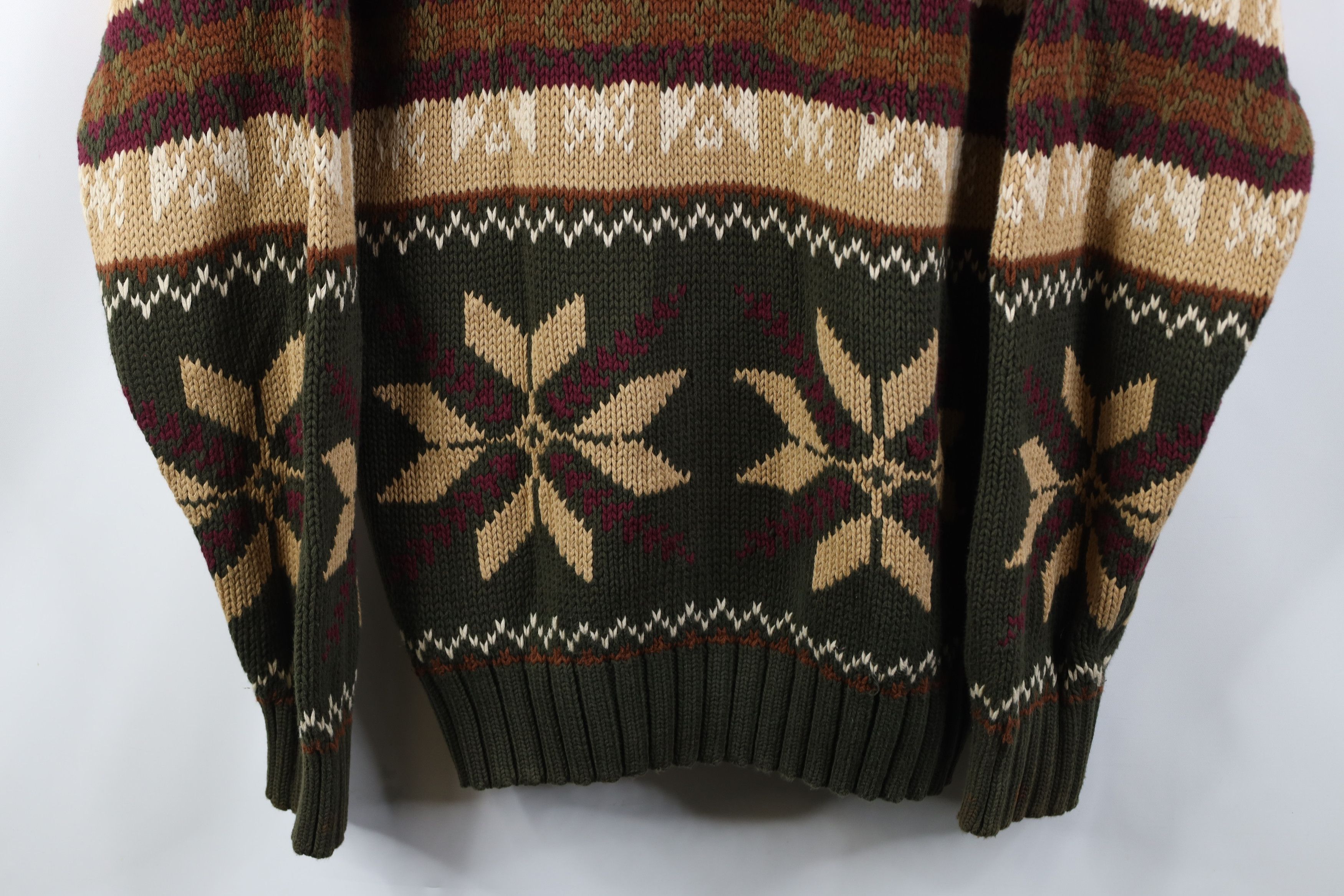 Tommy Hilfiger Vintage 90s Tommy Hilfiger Snowflake Cotton Knit Sweater Size US L / EU 52-54 / 3 - 3 Thumbnail