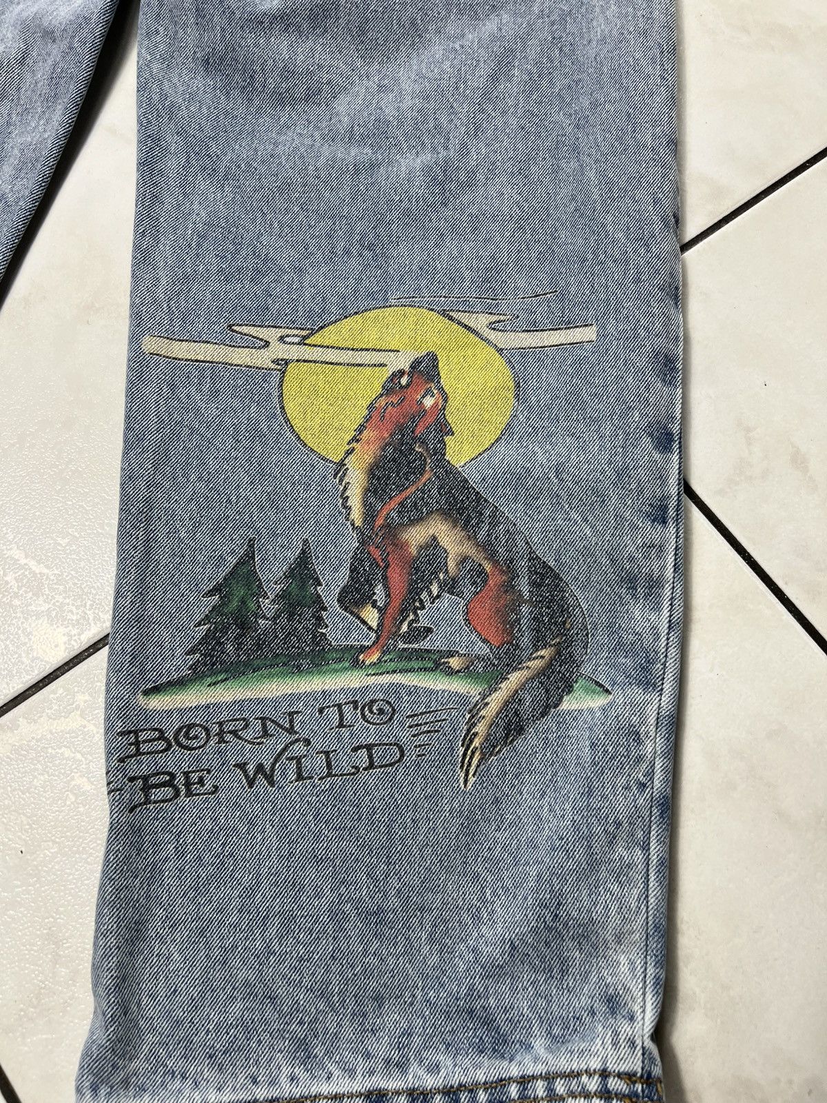 Ed Hardy Ed Hardy born wild boyfriend jeans wolf print y2k baggy pant Size 27" / US 4 / IT 40 - 14 Thumbnail