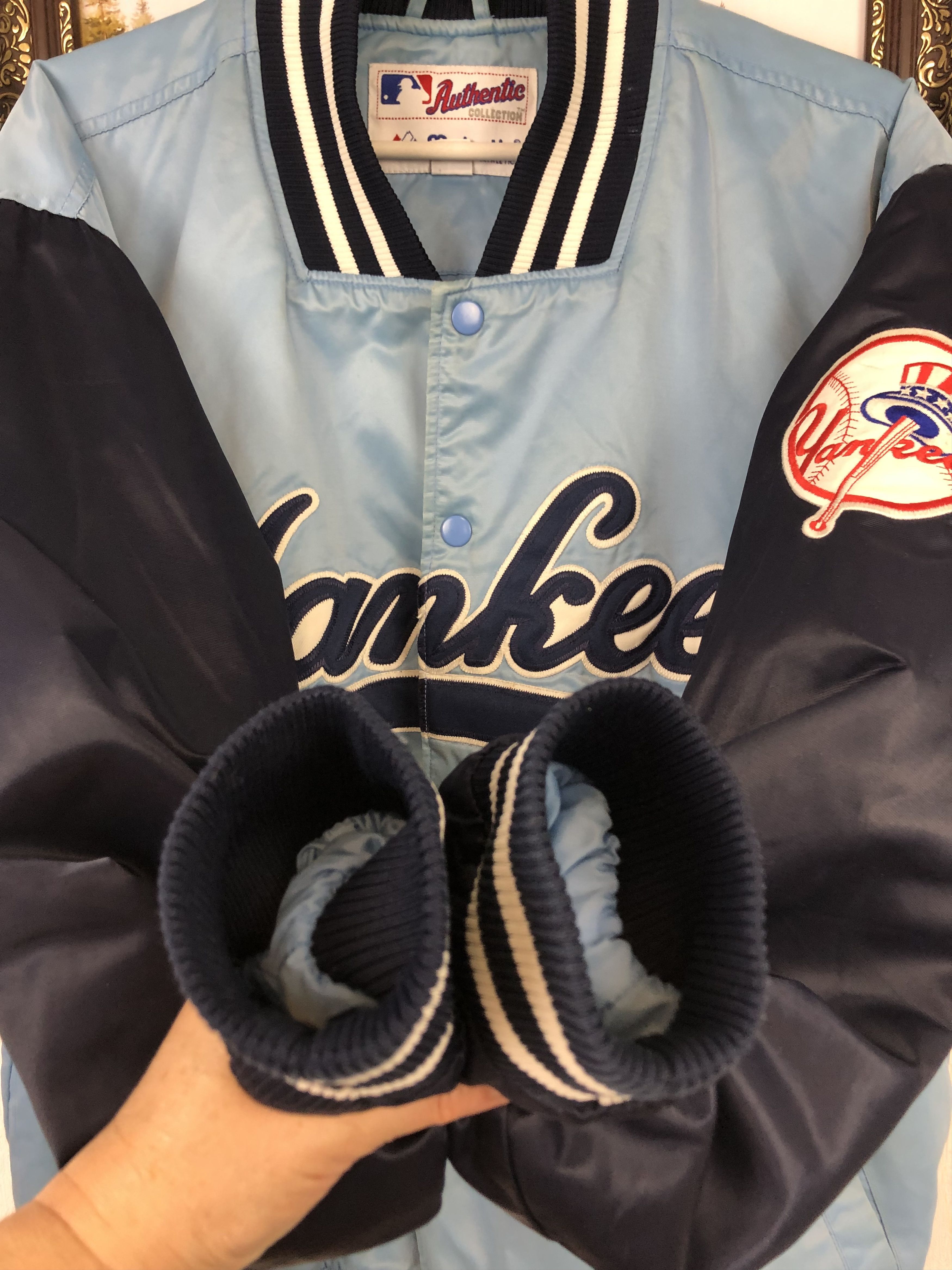 Starter × Vintage Vintage New York Yankees Satin Bomber Jacket MLB Rare Size US L / EU 52-54 / 3 - 14 Thumbnail