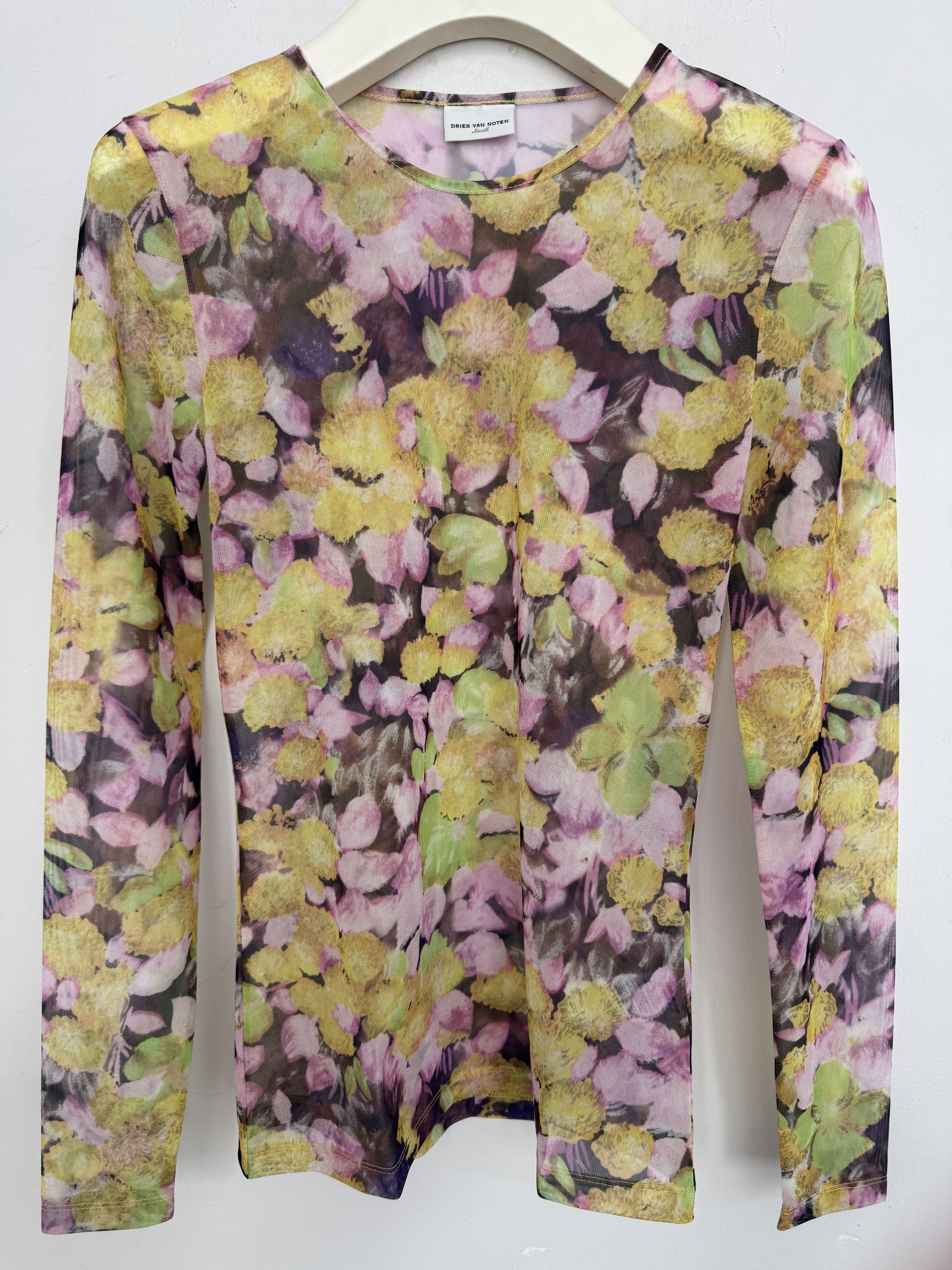 Dries Van Noten Floral-Print Stretch-Mesh Top Size S / US 4 / IT 40 - 1 Thumbnail