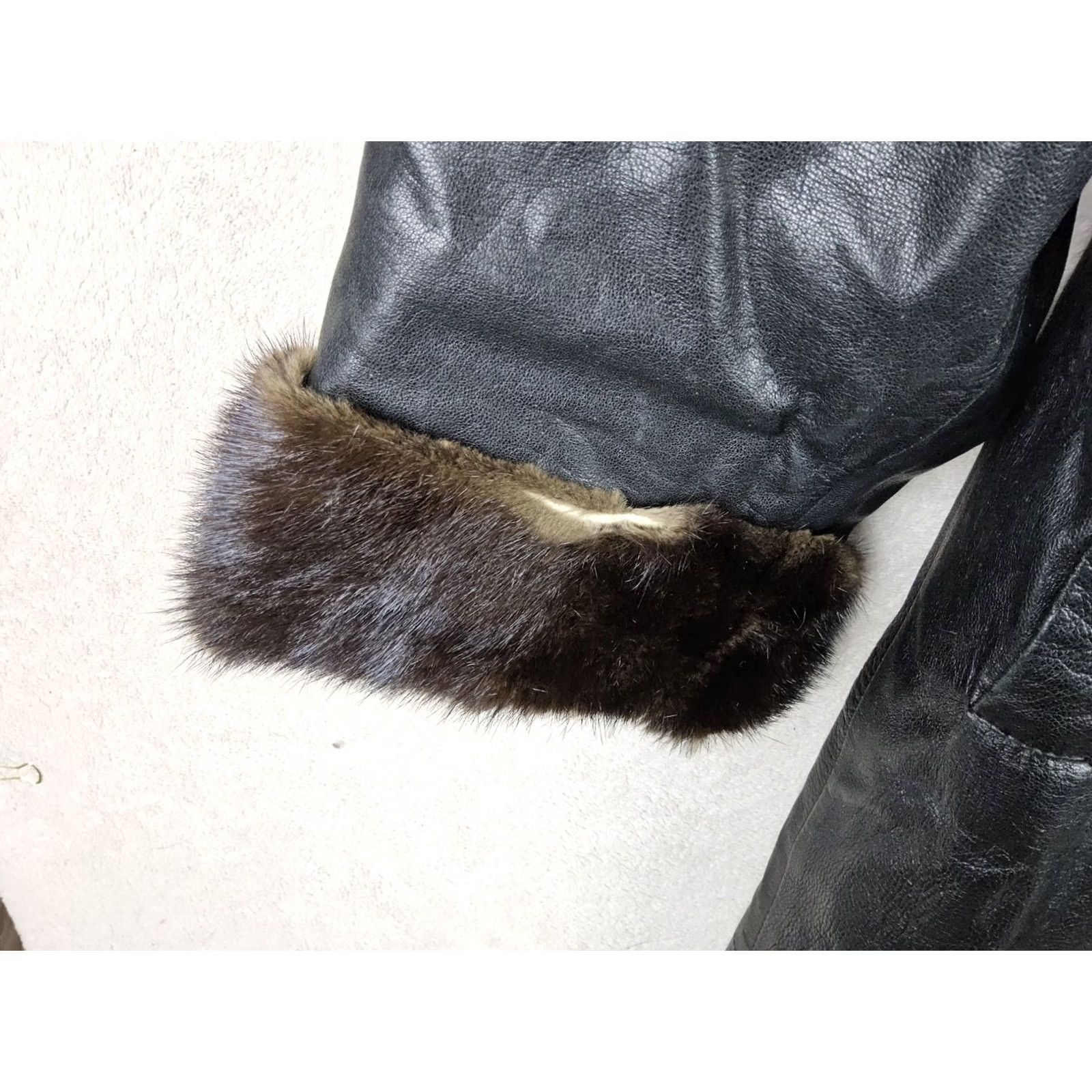 Vintage Rallee Women's Leather Trench Coat Fox Fur Trim Size L Size L / US 10 / IT 46 - 5 Thumbnail