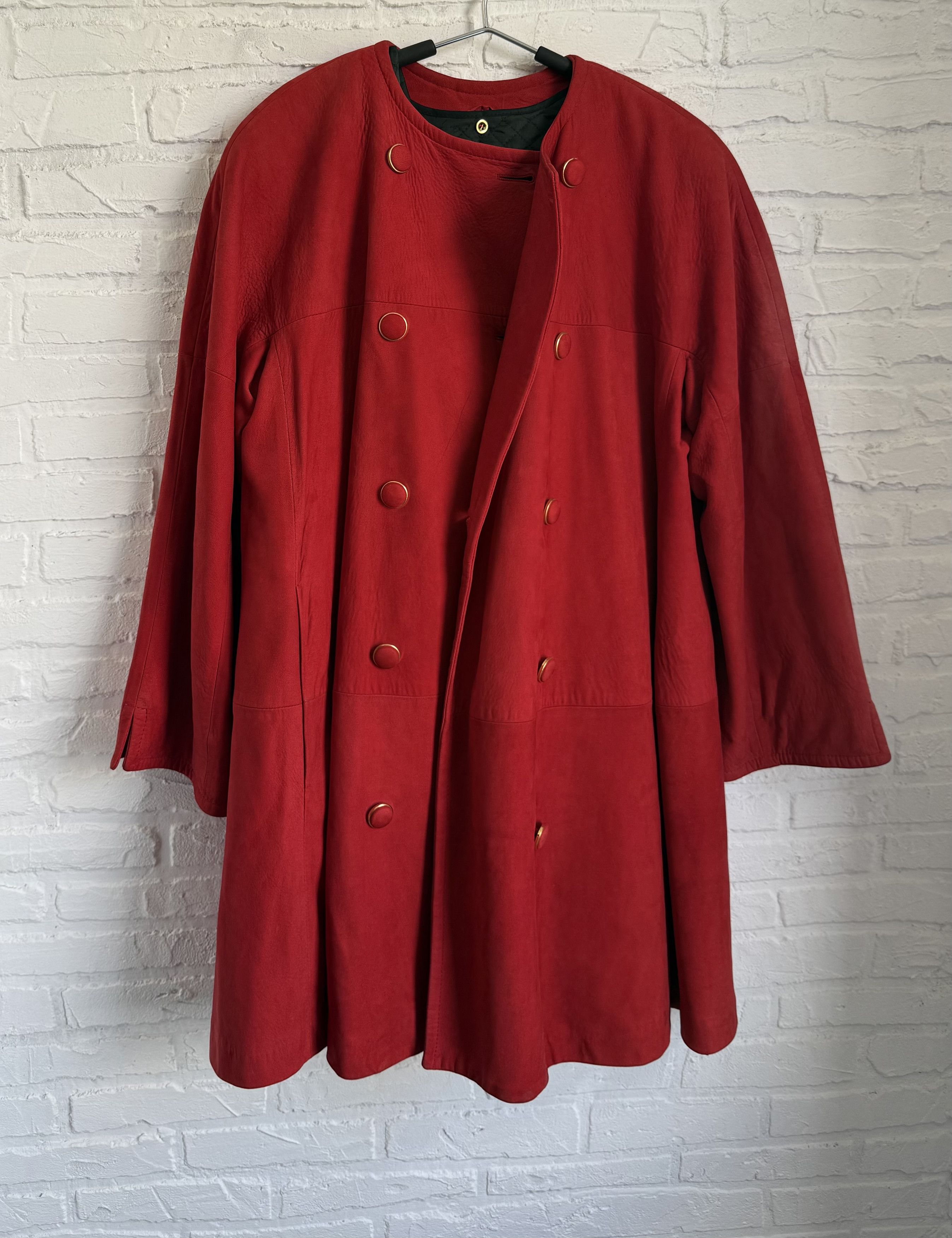 Gianfranco Ferre Vintage 80s Gianfranco Ferre red leather cape jacket Size ONE SIZE - 6 Thumbnail