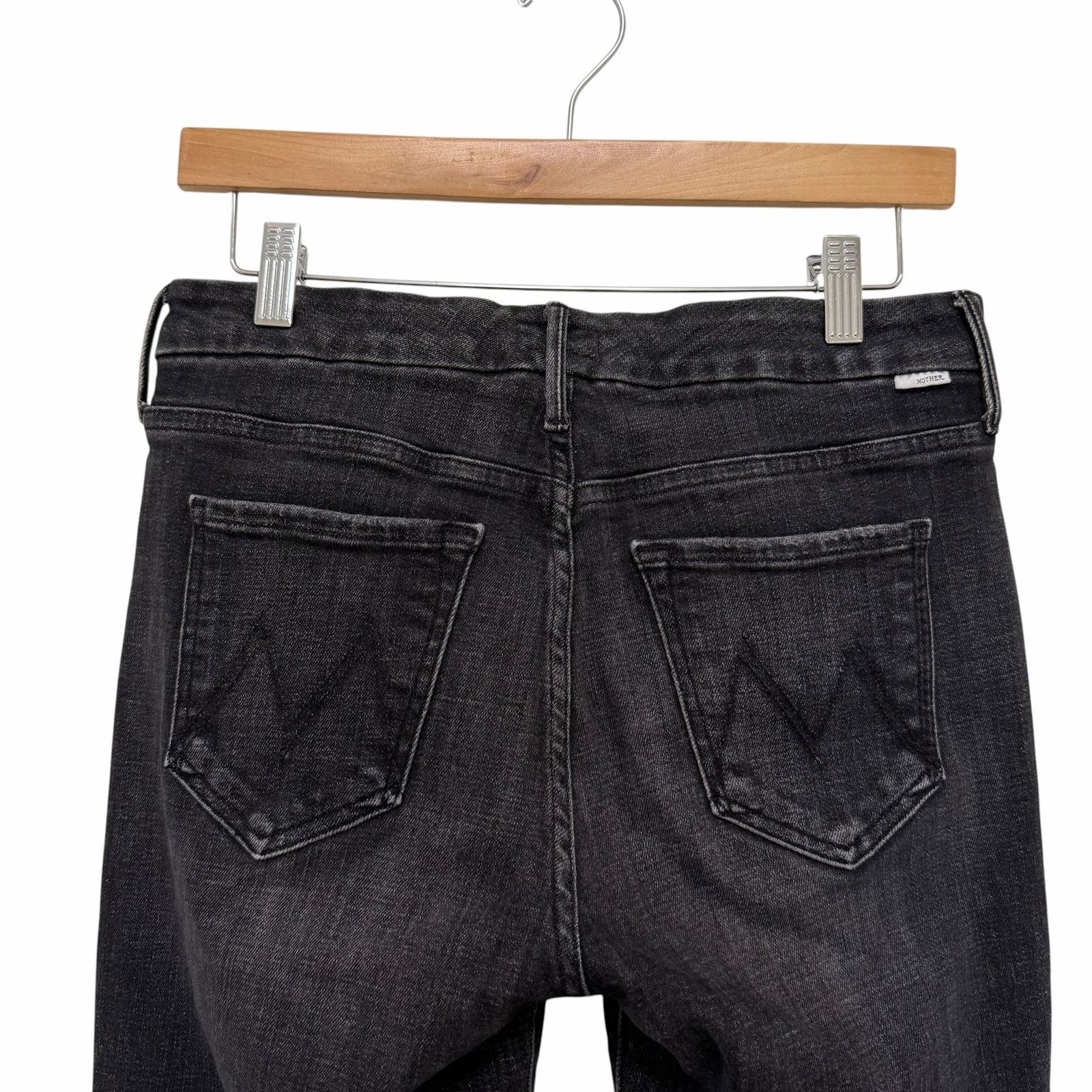 MOTHER MOTHER Black The Looker Ankle Fray Jeans Sz 28 Size 28" / US 6 / IT 42 - 5 Thumbnail