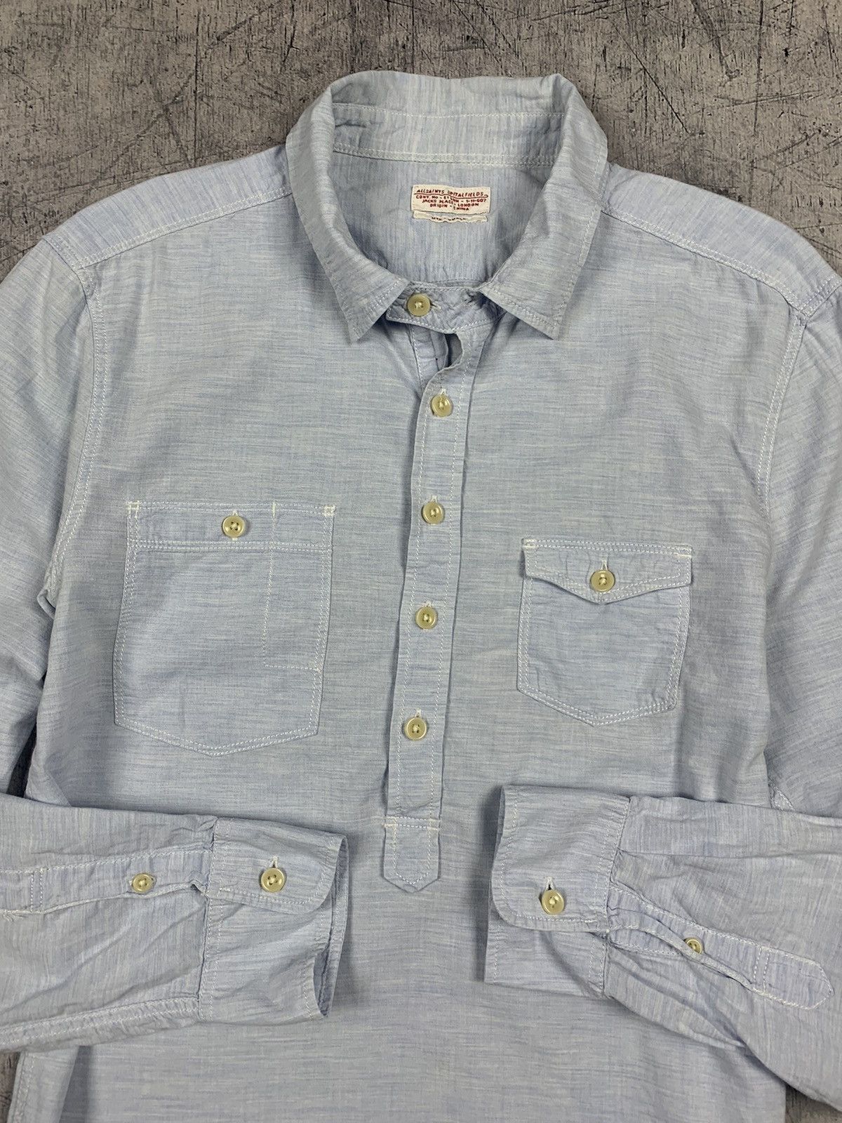 Allsaints Designer Allsaints Stapleton L/SVL Shirt Buttons-Up Blue Size US S / EU 44-46 / 1 - 5 Thumbnail