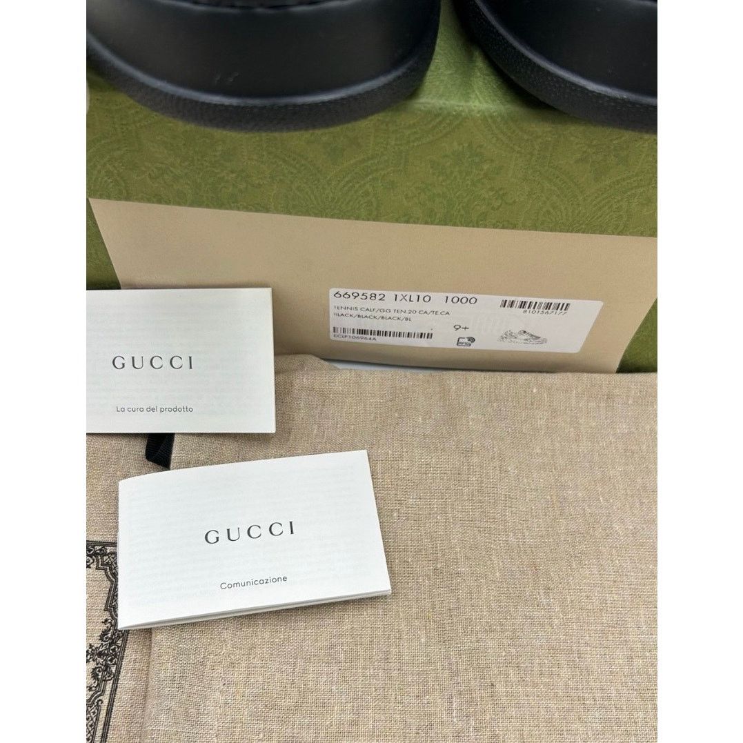 Gucci Men's Gucci GG embossed Leather sneakers size 9.5 fits 10 US Size US 10 / EU 43 - 6 Thumbnail