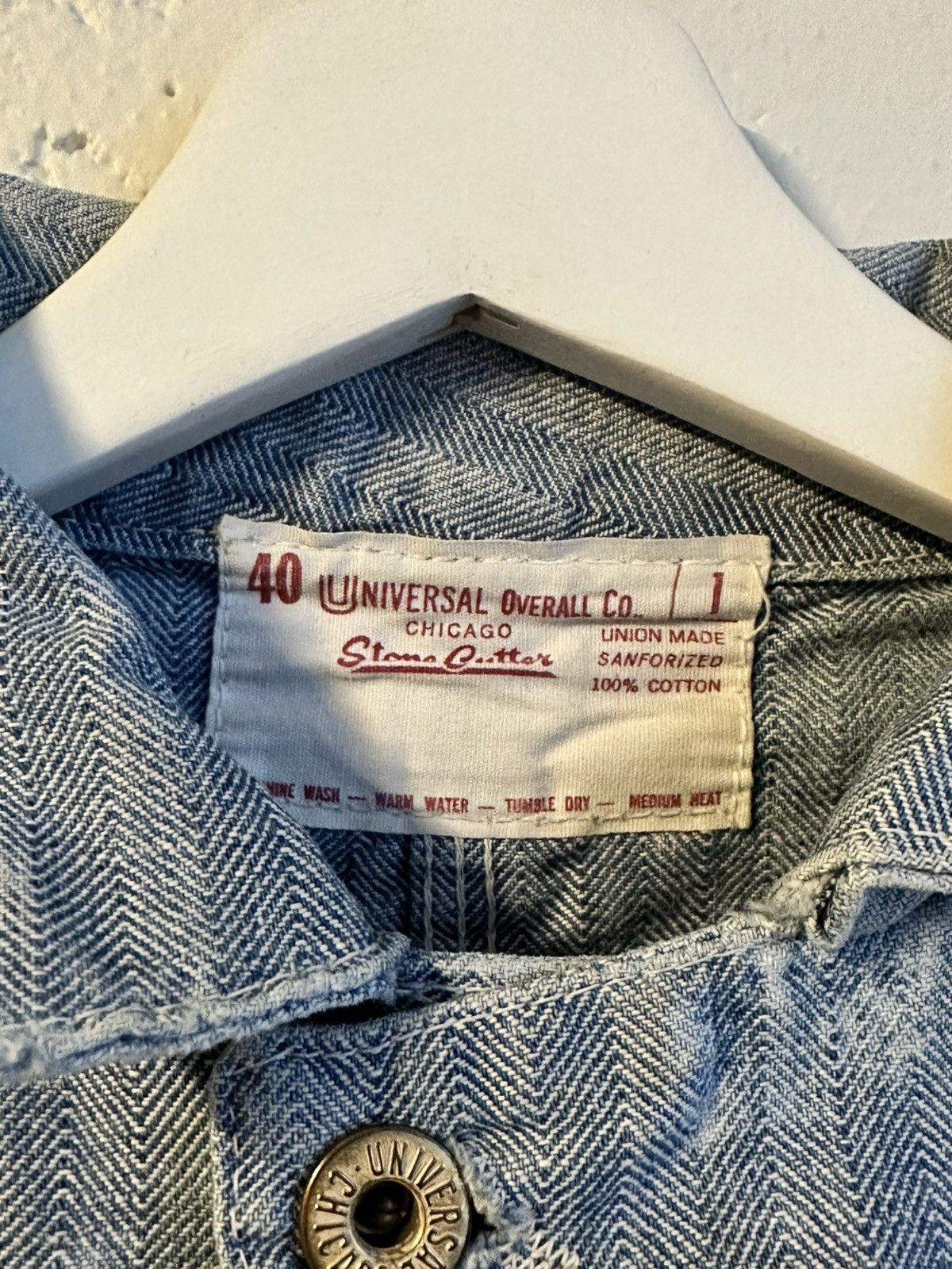 Vintage Universal Overall Co. Thrashed HBT Coverall Jacket Size US S / EU 44-46 / 1 - 2 Thumbnail