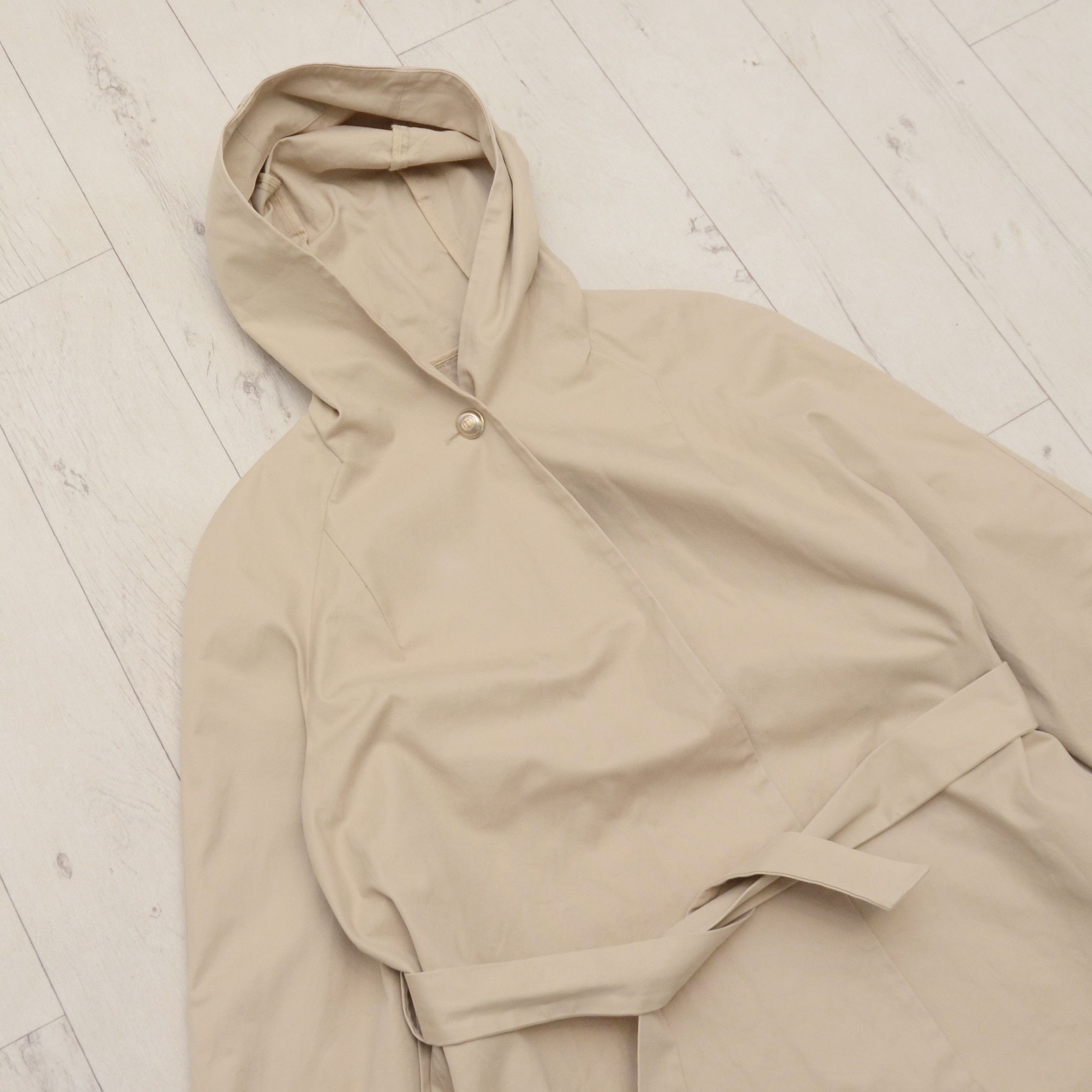 Maje Maje Coat Beige Belted Hooded Long Trench Pockets Designer Size S / US 4 / IT 40 - 5 Thumbnail