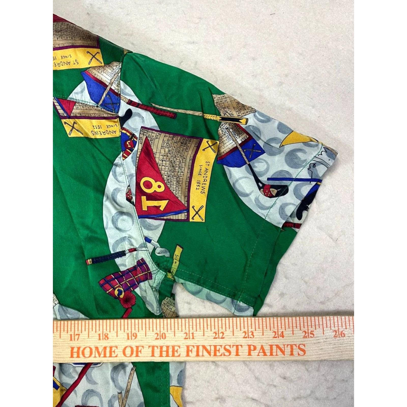 VINTAGE Nicole Miller Button-Up Shirt M 90s Multicolor Silk Jersey Short Sleeve Geometric Logo Pocket USA Collar Spread Men Regular Limited Edition