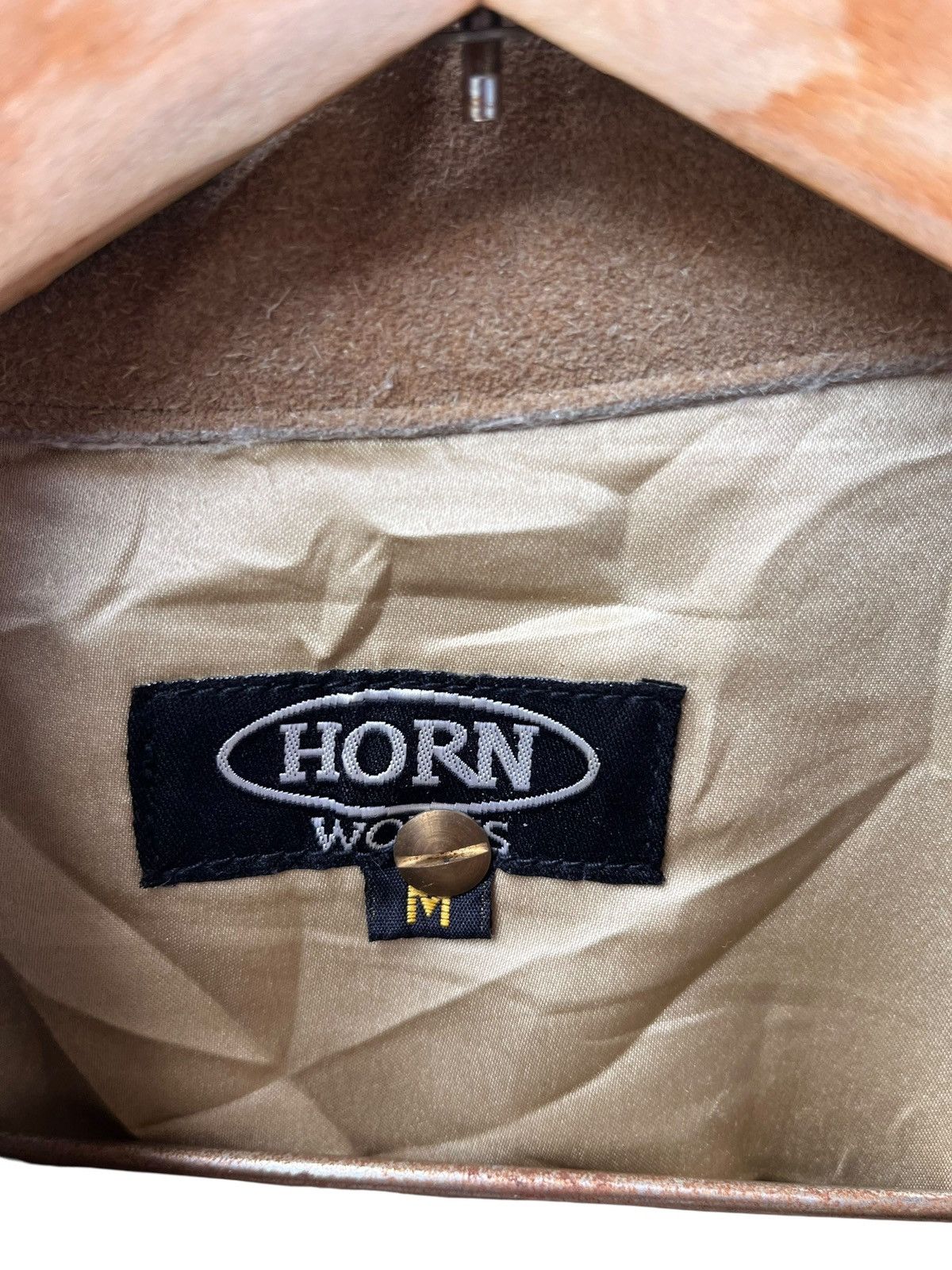 Genuine Leather Light brown suede Horn works leather shirt Size US M / EU 48-50 / 2 - 7 Thumbnail