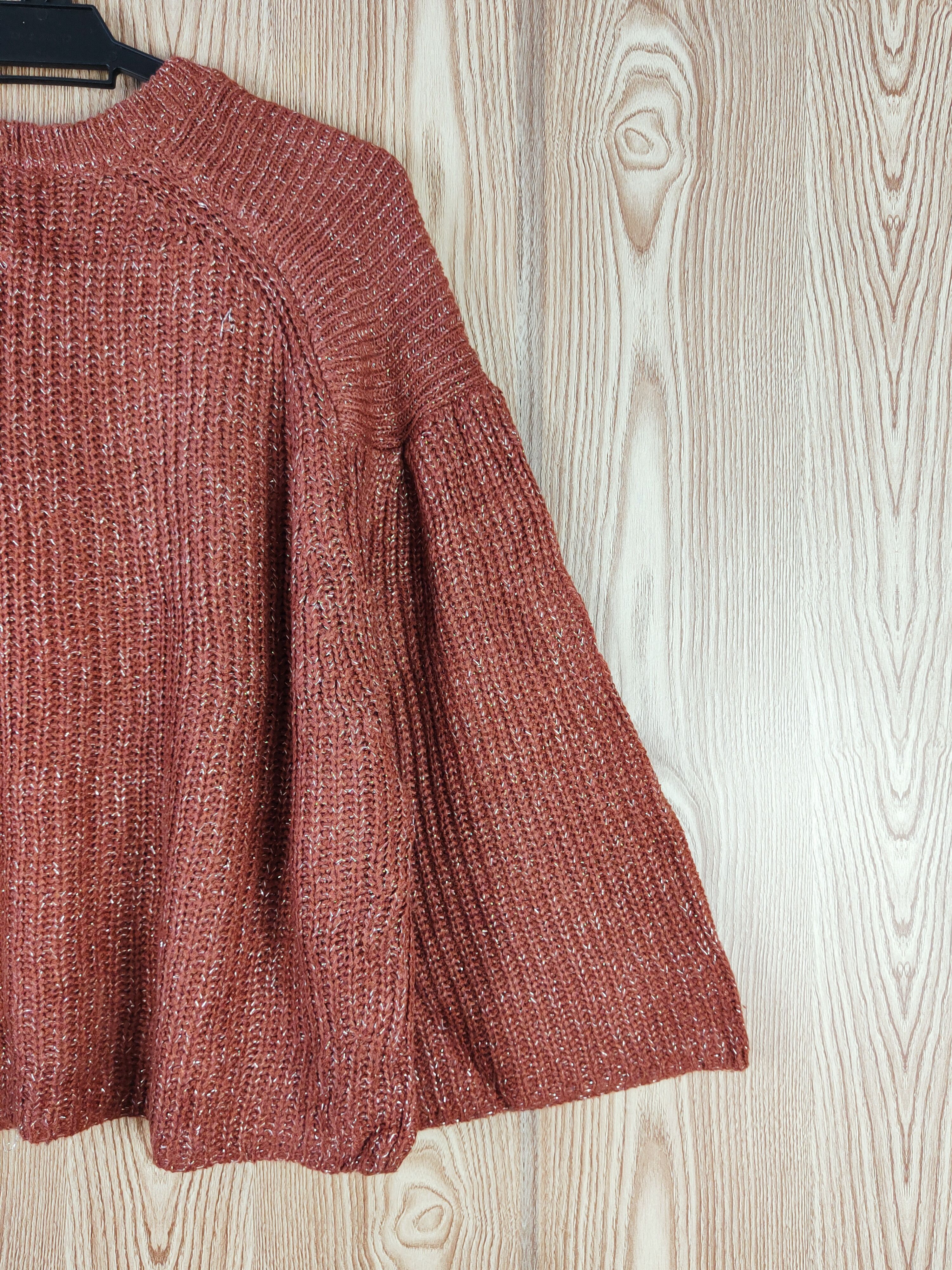 Japanese Brand × Vintage Healthy Karen Brown Knitwear Blouses #W552 Size L / US 10 / IT 46 - 9 Thumbnail