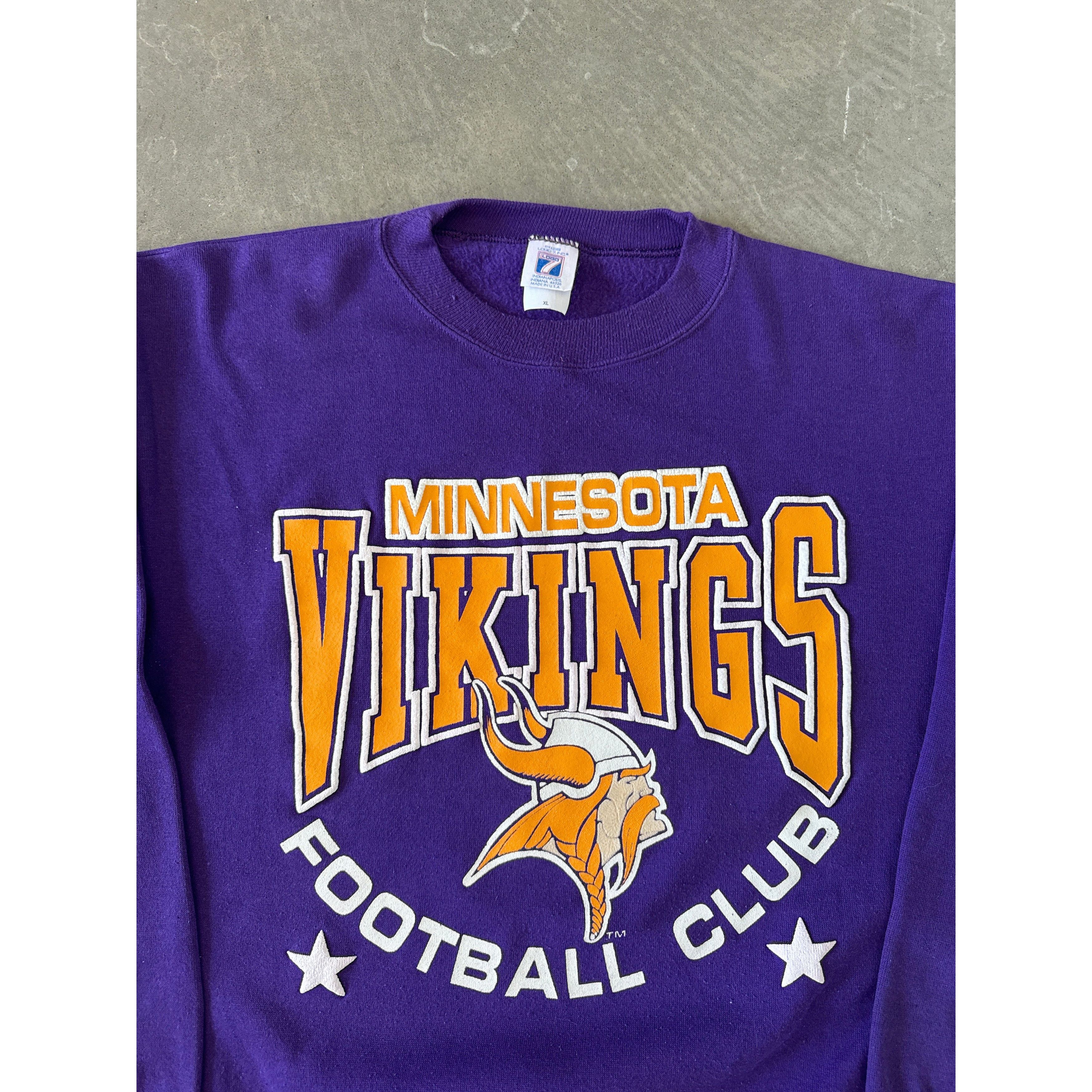 Logo 7 Vintage 90s Logo 7 Minnesota Vikings Sweatshirt Size US XL / EU 56 / 4 - 2 Thumbnail