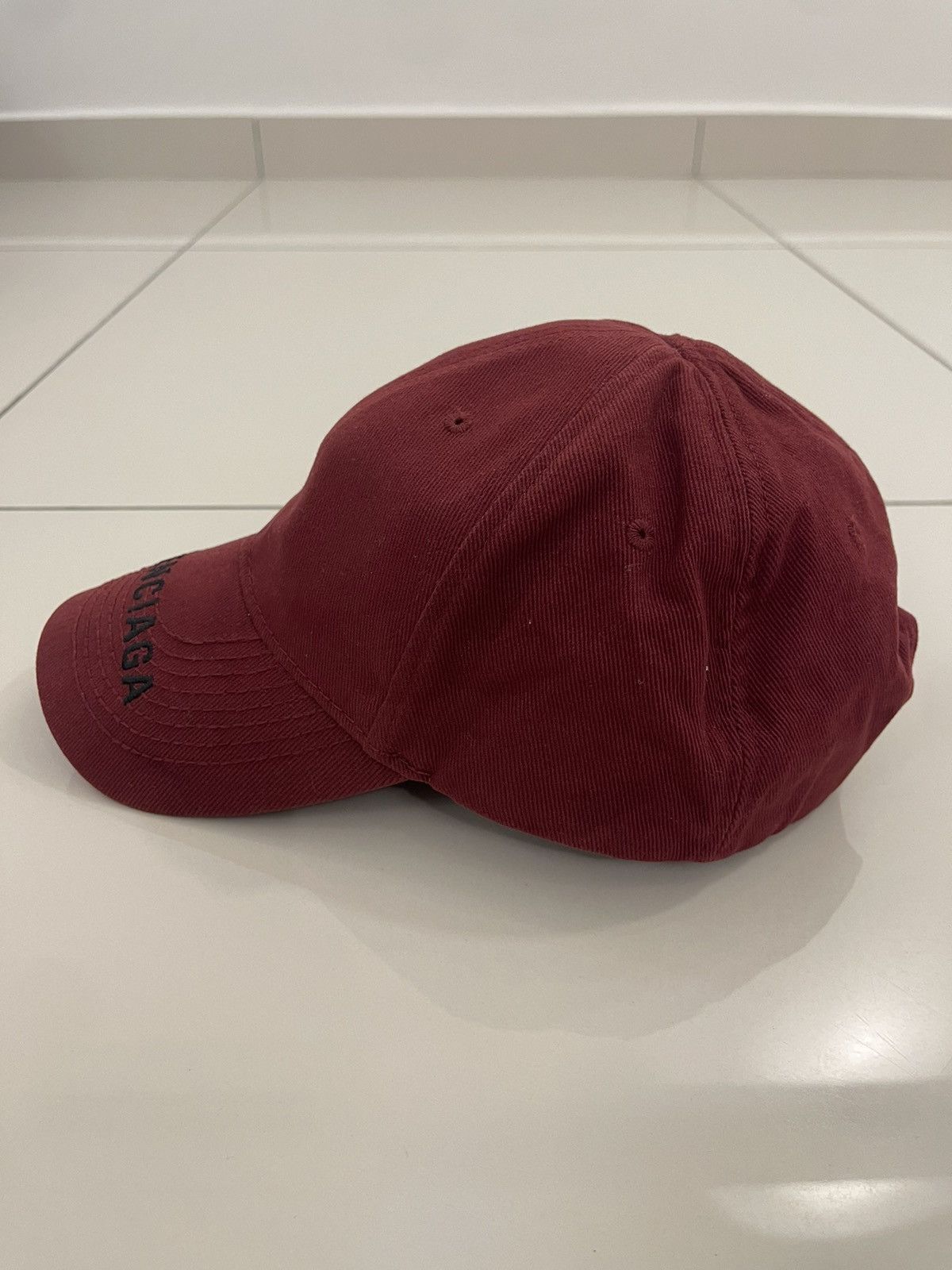 Balenciaga Balenciaga Visor Logo Cap Burgundy Red Size ONE SIZE - 5 Thumbnail