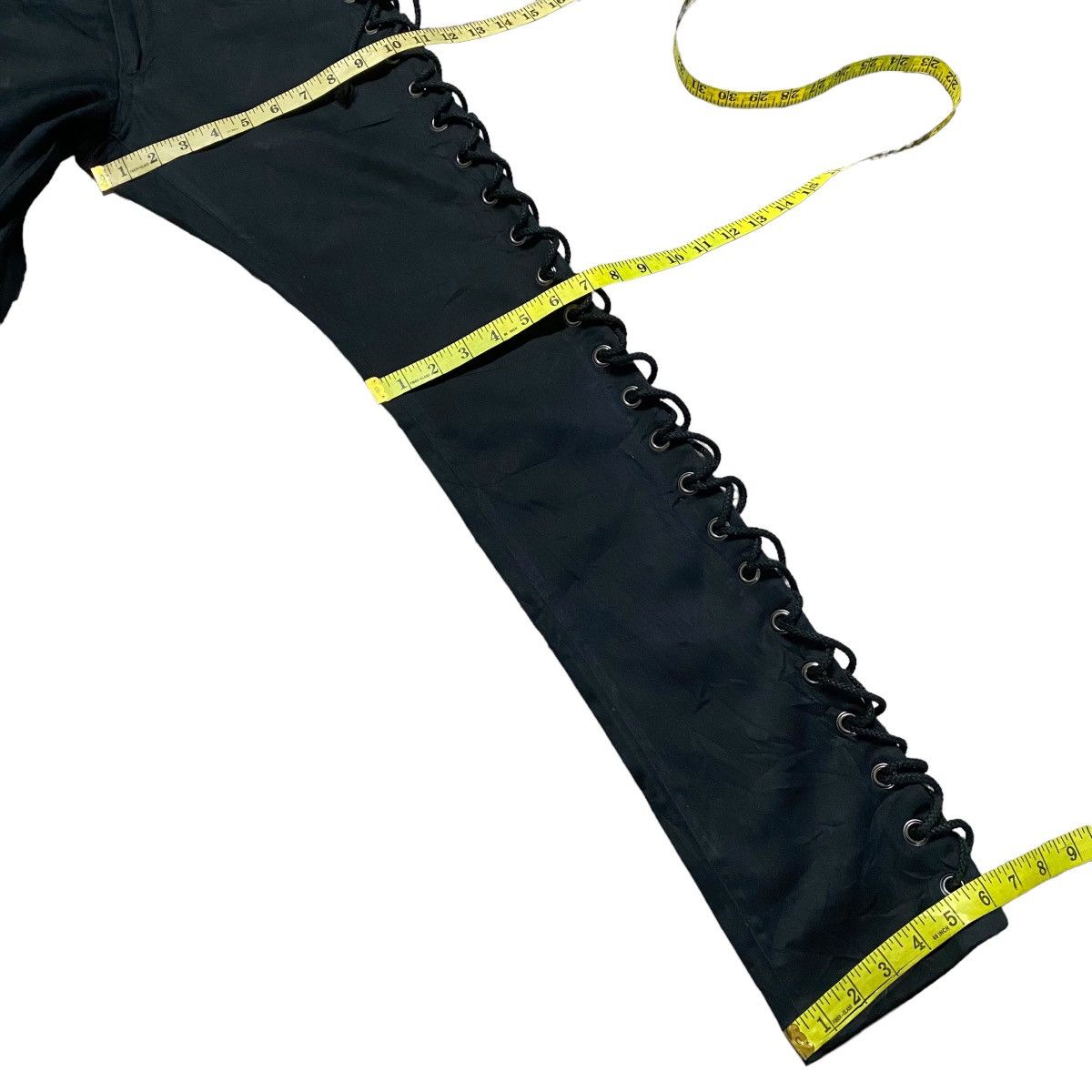 Japanese Brand BLACK VARIA Lace Up Skinny Jeans Size US 29 - 22 Thumbnail