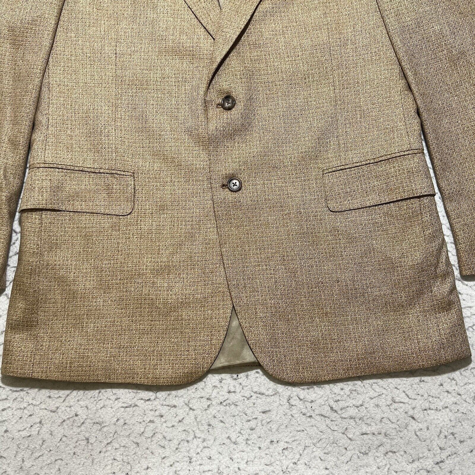 Jos. A. Bank Jos. A. Bank Silk Suit Jacket Light Tan Brown Sport Coat Size 44R - 3 Thumbnail
