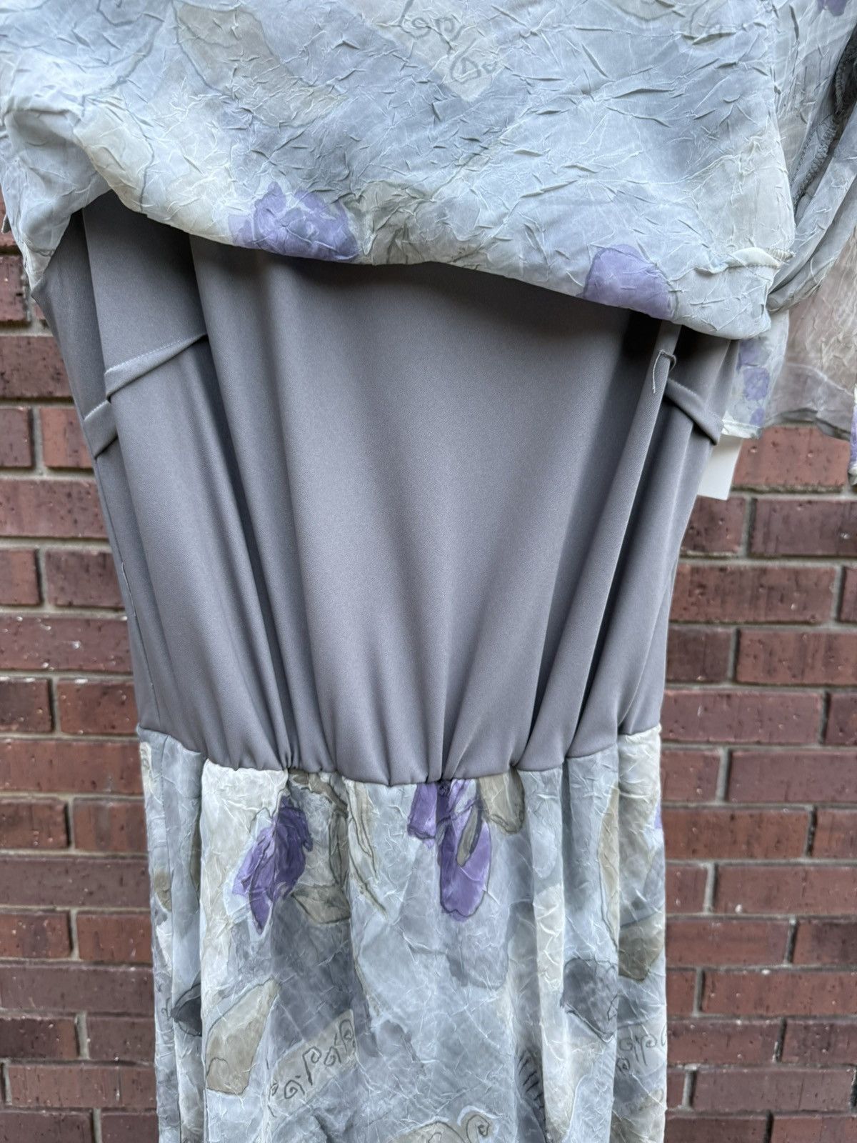 Other VTG 90s Y2K Sage Green Purple Crinkle Overlay Maxi Dress Size XL / US 12-14 / IT 48-50 - 11 Thumbnail