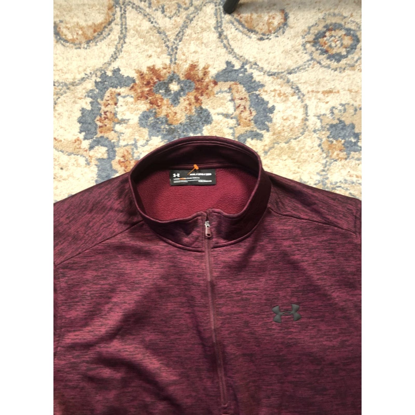 Under Armour Under Armour Pullover Mens 3XL Burgundy ColdGear Quarter Zip Fleece Loose Fit Size US XXL / EU 58 / 5 - 2 Thumbnail