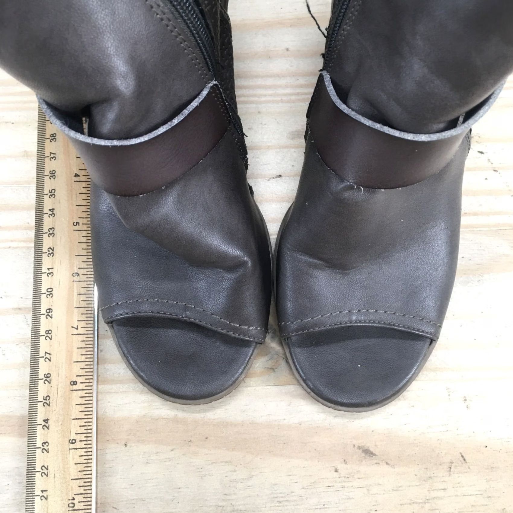 Dolce Vita DV Dolce Vita Boots Womens 6 Teisha Open Toe Zip Slingback Bootie Brown Heels Size US 6 / IT 36 - 7 Thumbnail