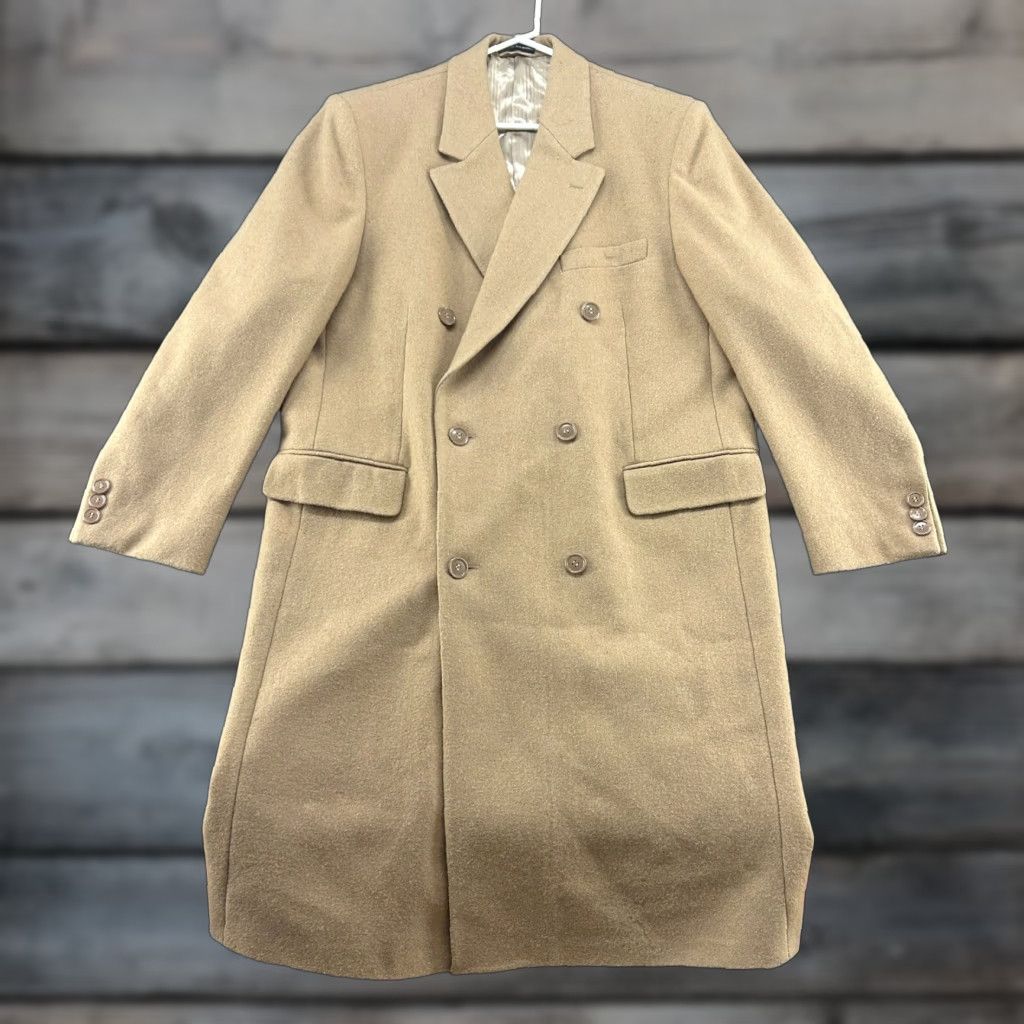 Vintage VINTAGE Sergio Valente Coat Men 44 Brown Tan Long Wool Overcoat solid 80s Size US S / EU 44-46 / 1 - 1 Thumbnail
