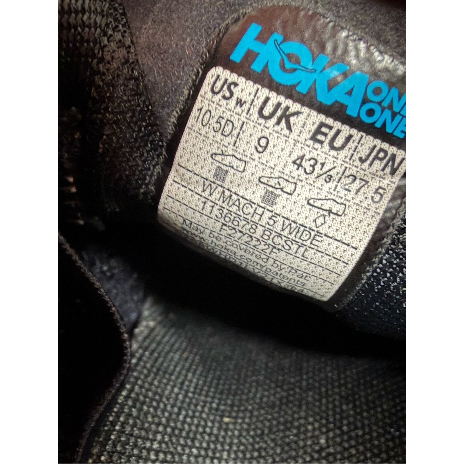 Hoka HOKA One One W Mach 5 Wide Womens Size 10.5 D Black White Size US 10.5 / IT 40.5 - 10 Thumbnail