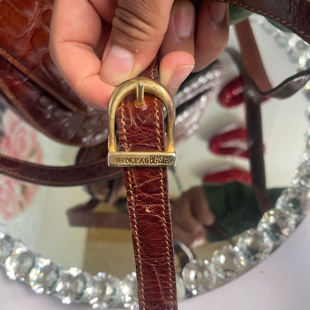 Other Vintage FrancescoBiasia CrocEmbossed Brown Leather Crossbody Size ONE SIZE - 8 Thumbnail