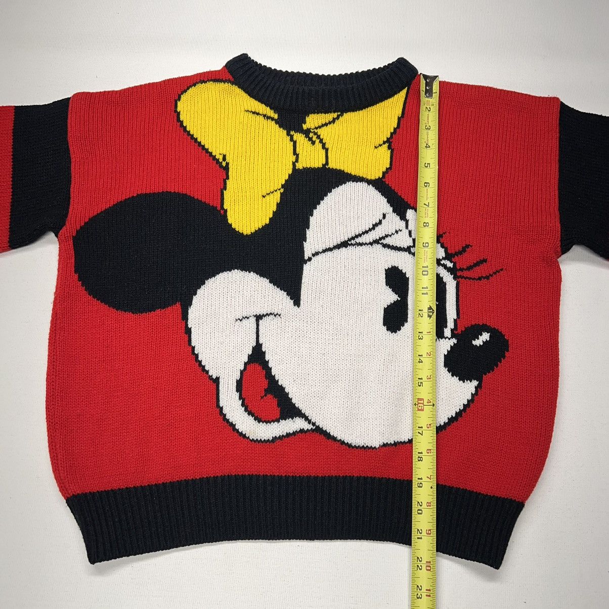 Disney × Mickey Mouse × Vintage VTG Mickey & Co Sweater Minnie Mouse Disney Red Knit Striped Size S / US 4 / IT 40 - 13 Thumbnail