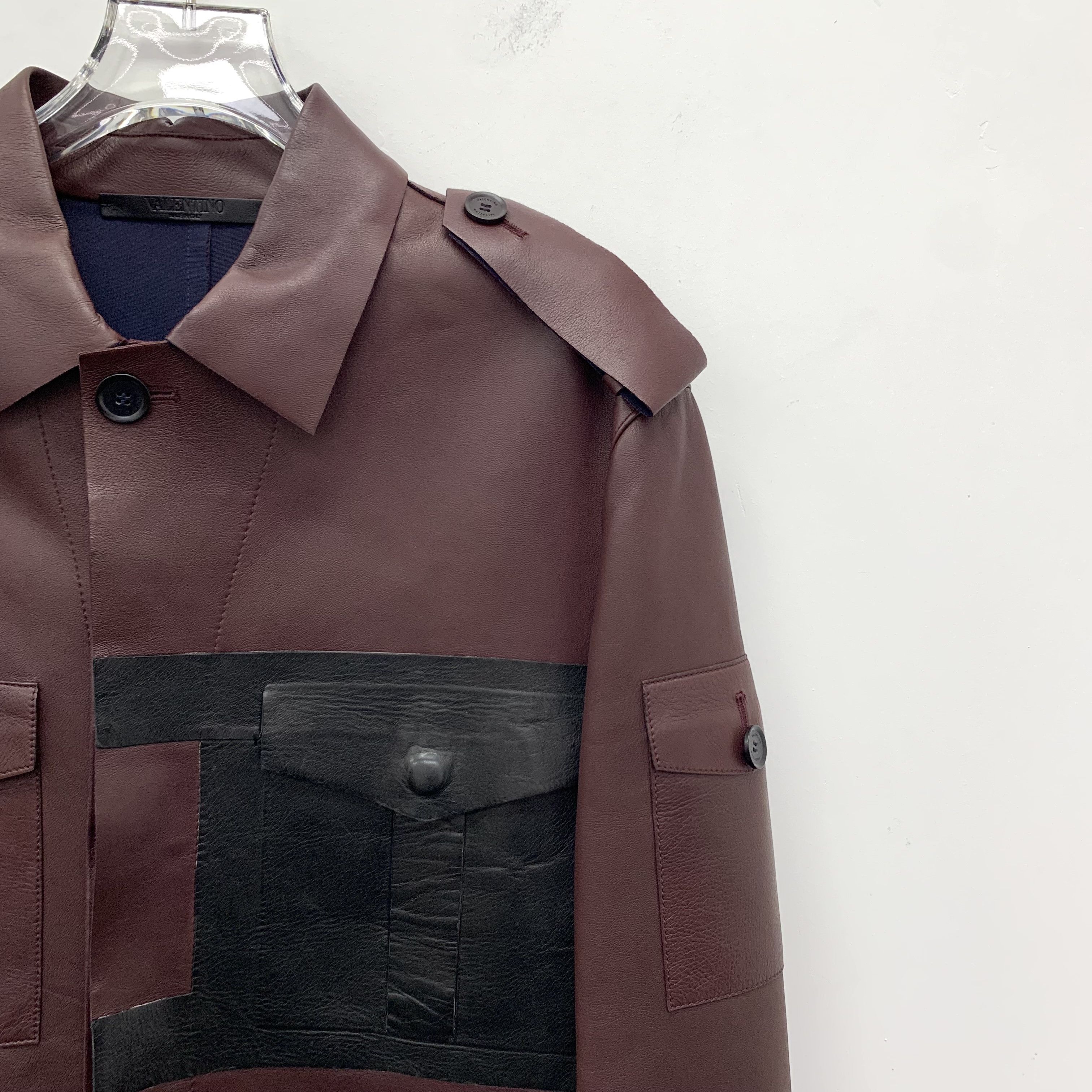 Valentino Valentino Red-Brown Leather Jacket (M) Size US M / EU 48-50 / 2 - 8 Thumbnail