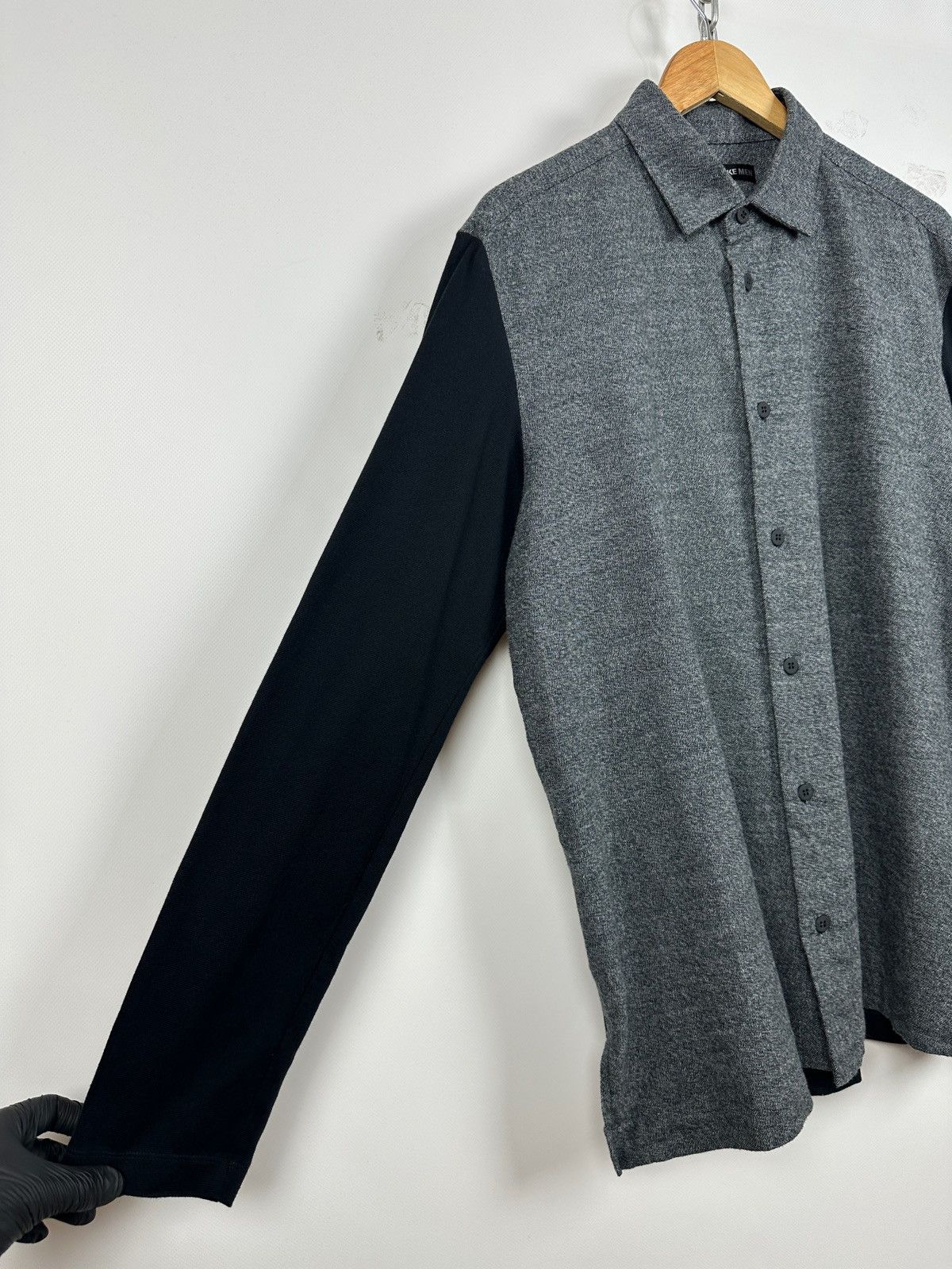 Issey Miyake Issey Miyake Men Black/Gray Long Sleeve Button Up Shirt Size US XL / EU 56 / 4 - 8 Thumbnail