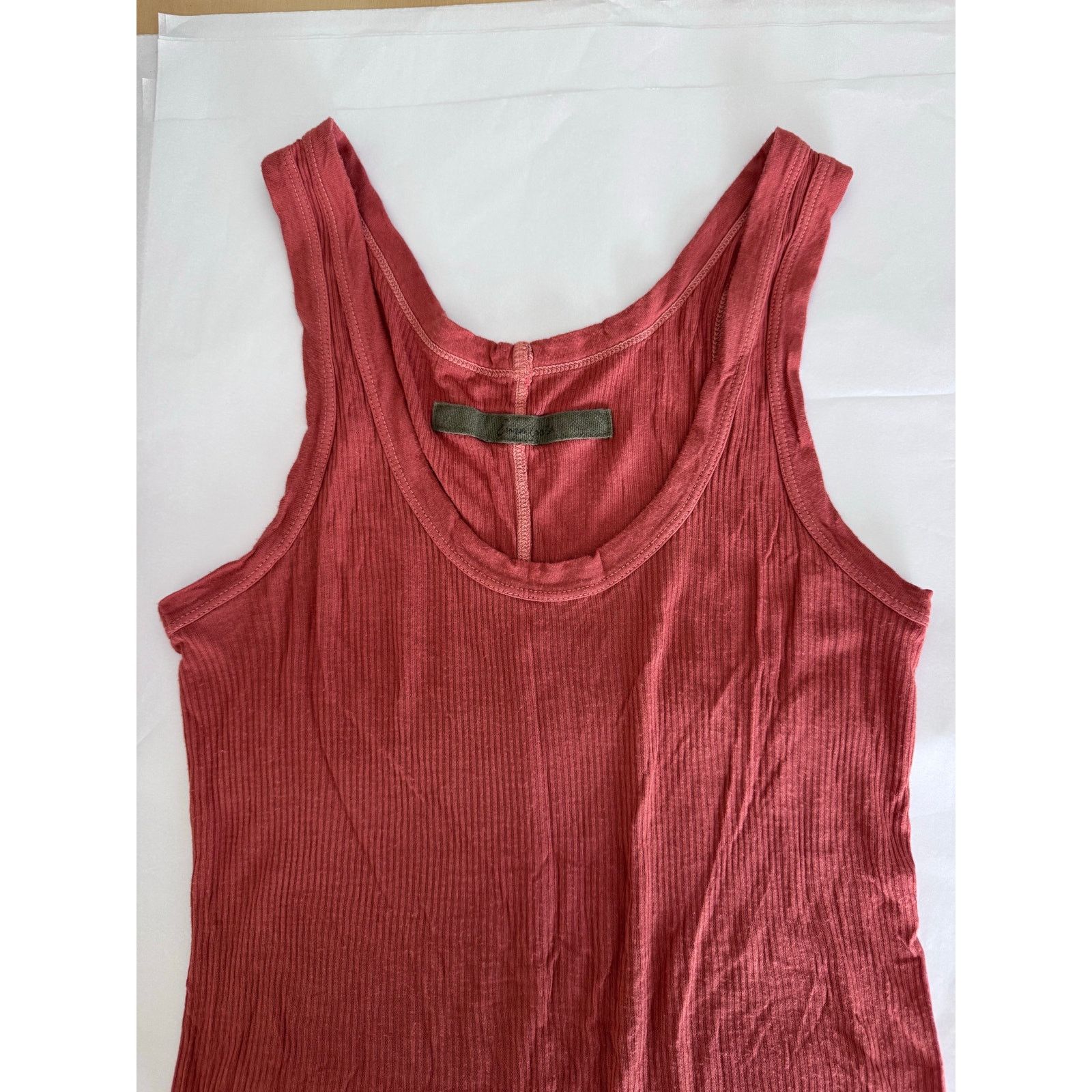 Enza Costa ENZA COSTA Ribbed Long Sleeveless Tank Top Apricot Small Size S / US 4 / IT 40 - 5 Thumbnail