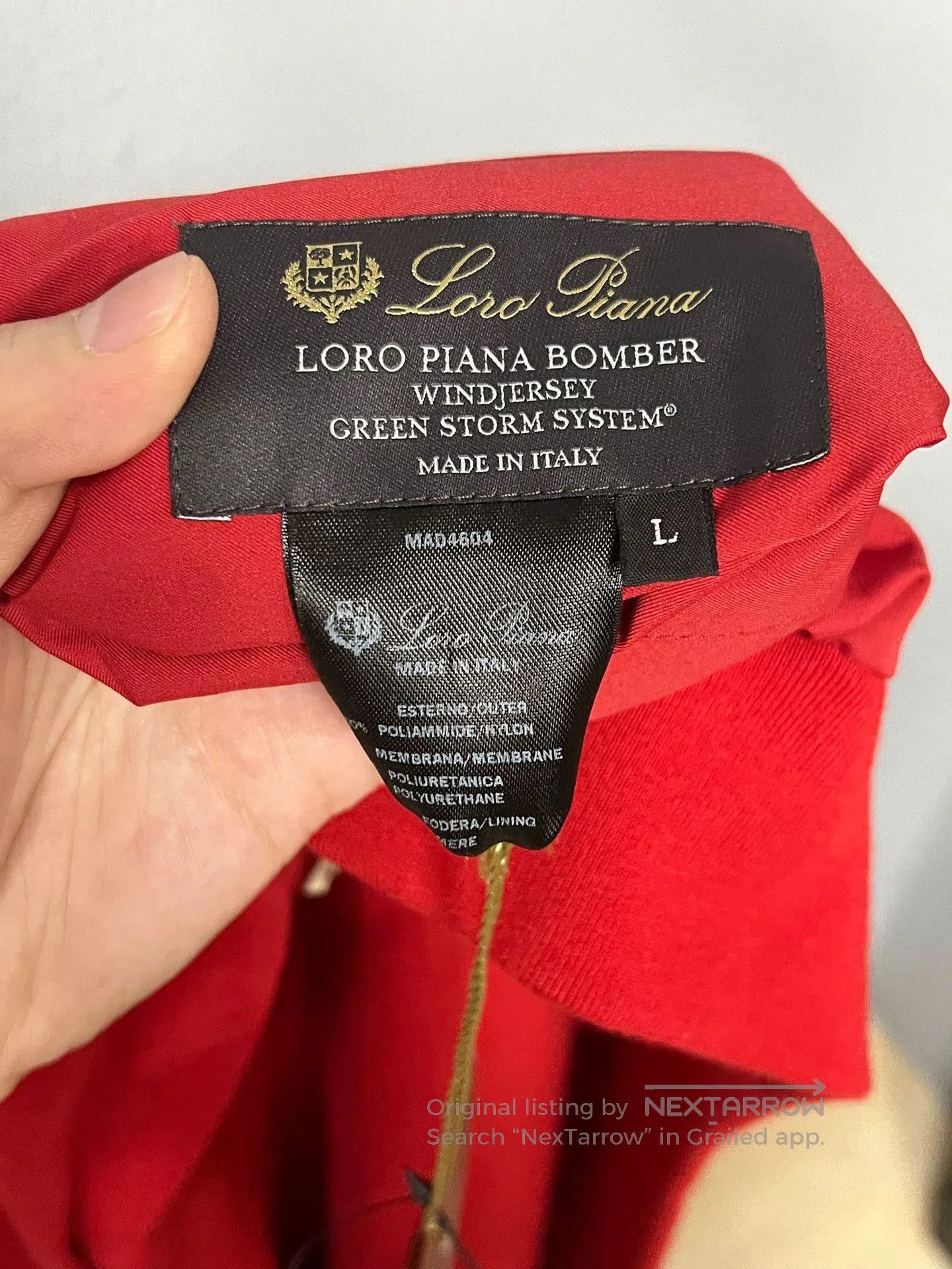 Loro Piana reversible red nylon bomber jacket. Size US L / EU 52-54 / 3 - 7 Thumbnail