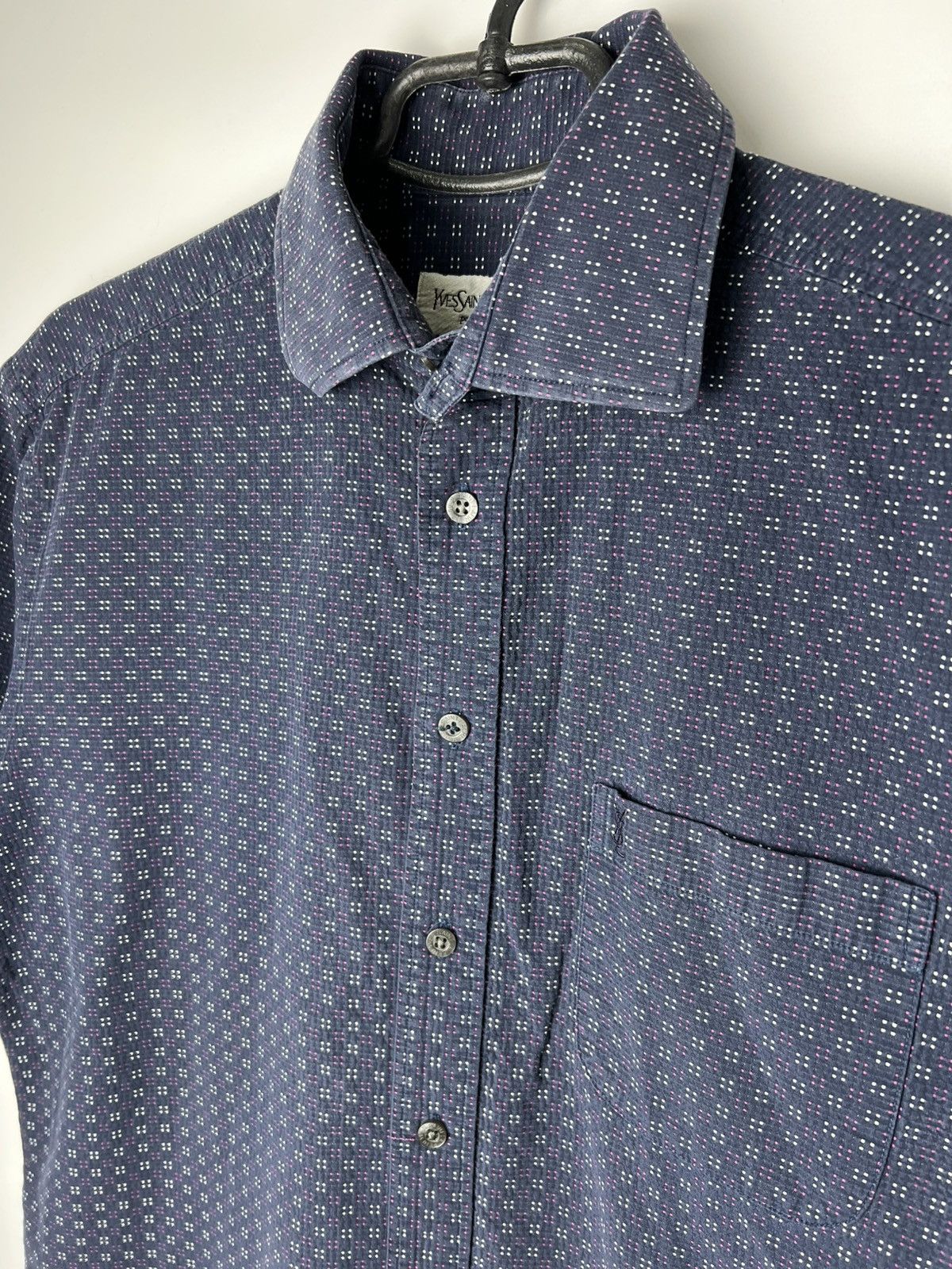 Vintage Vintage streetwear Yves Saint Laurent Button Up T-shirt Size US M / EU 48-50 / 2 - 2 Thumbnail