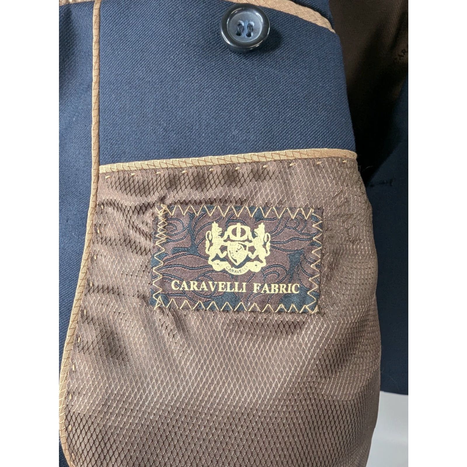Vintage VINTAGE Caravelli Men's Blazer 44S Navy Sport Jacket Not applicable? (Wait) Size 44R - 7 Thumbnail