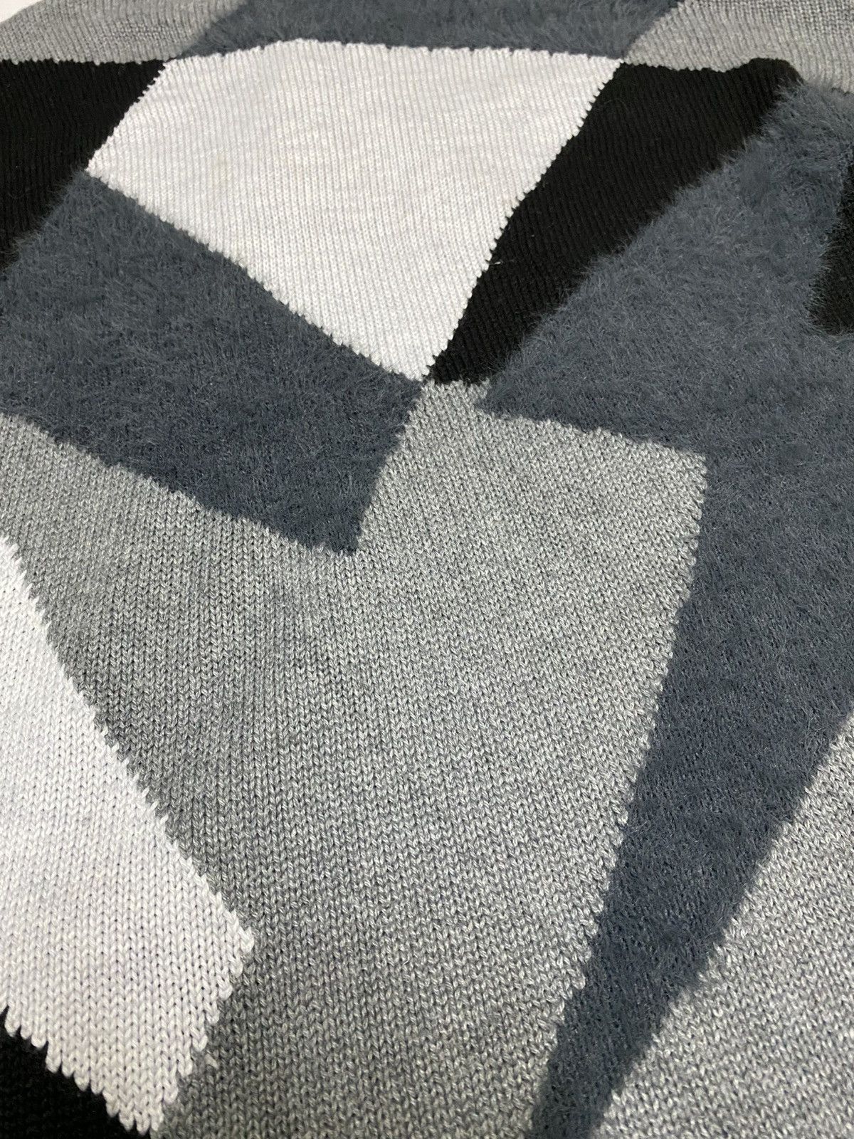 Aran Isles Knitwear × Kansai Yamamoto Super Lady by Kansai Yamamoto Patchwork Highneck Knit (C4) Size S / US 4 / IT 40 - 3 Thumbnail