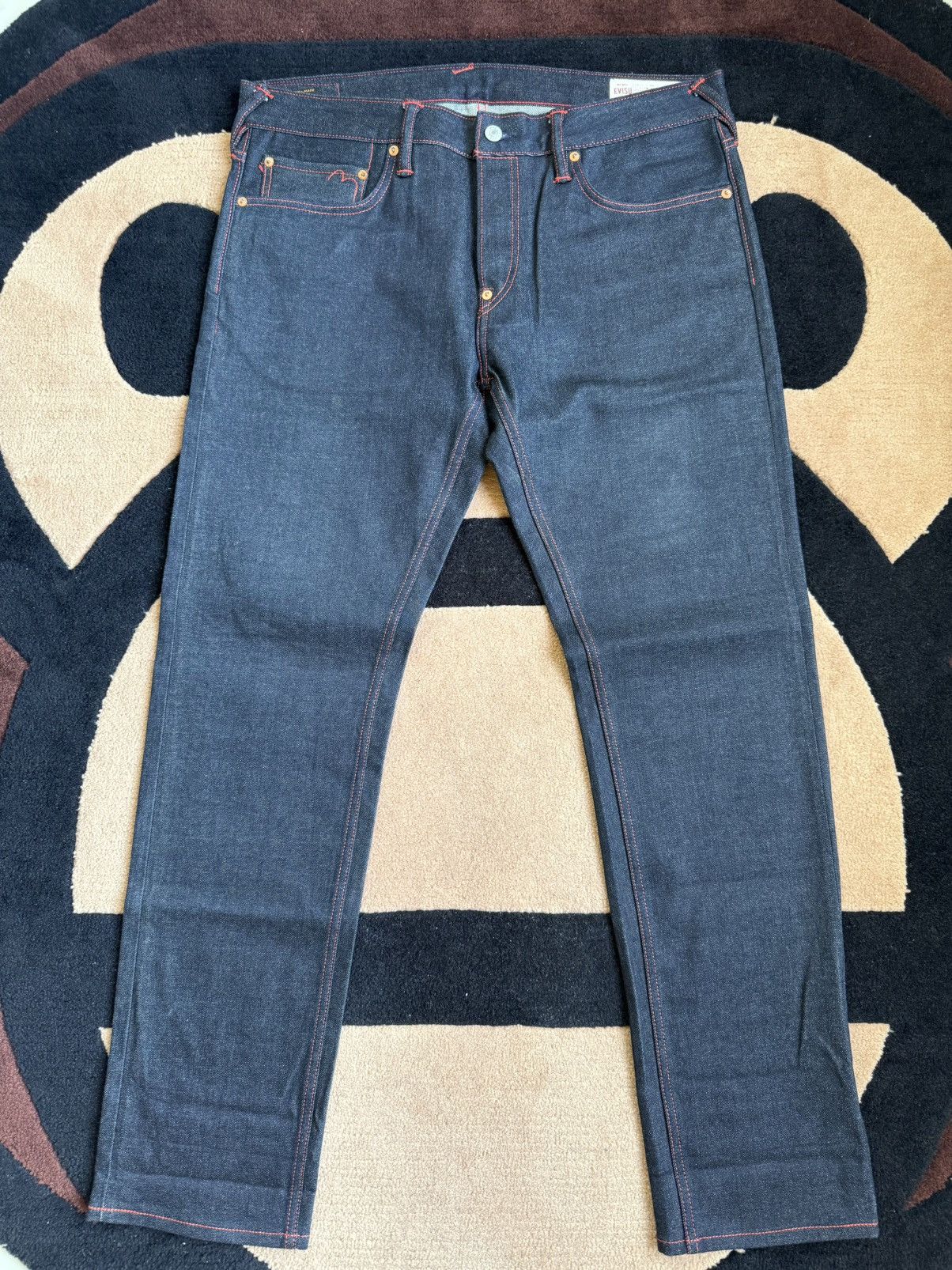 Evisu EVISU red painting daicock style jeans！size：36x34 Size US 36 / EU 52 - 8 Thumbnail