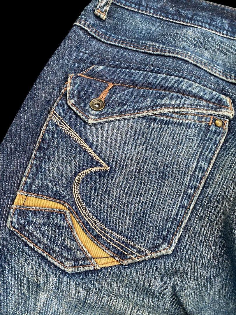 If Six Was Nine 💥FLARE💥SEMANTIC DESIGN DISTRESSED DENIM JEANS Size US 34 / EU 50 - 8 Thumbnail