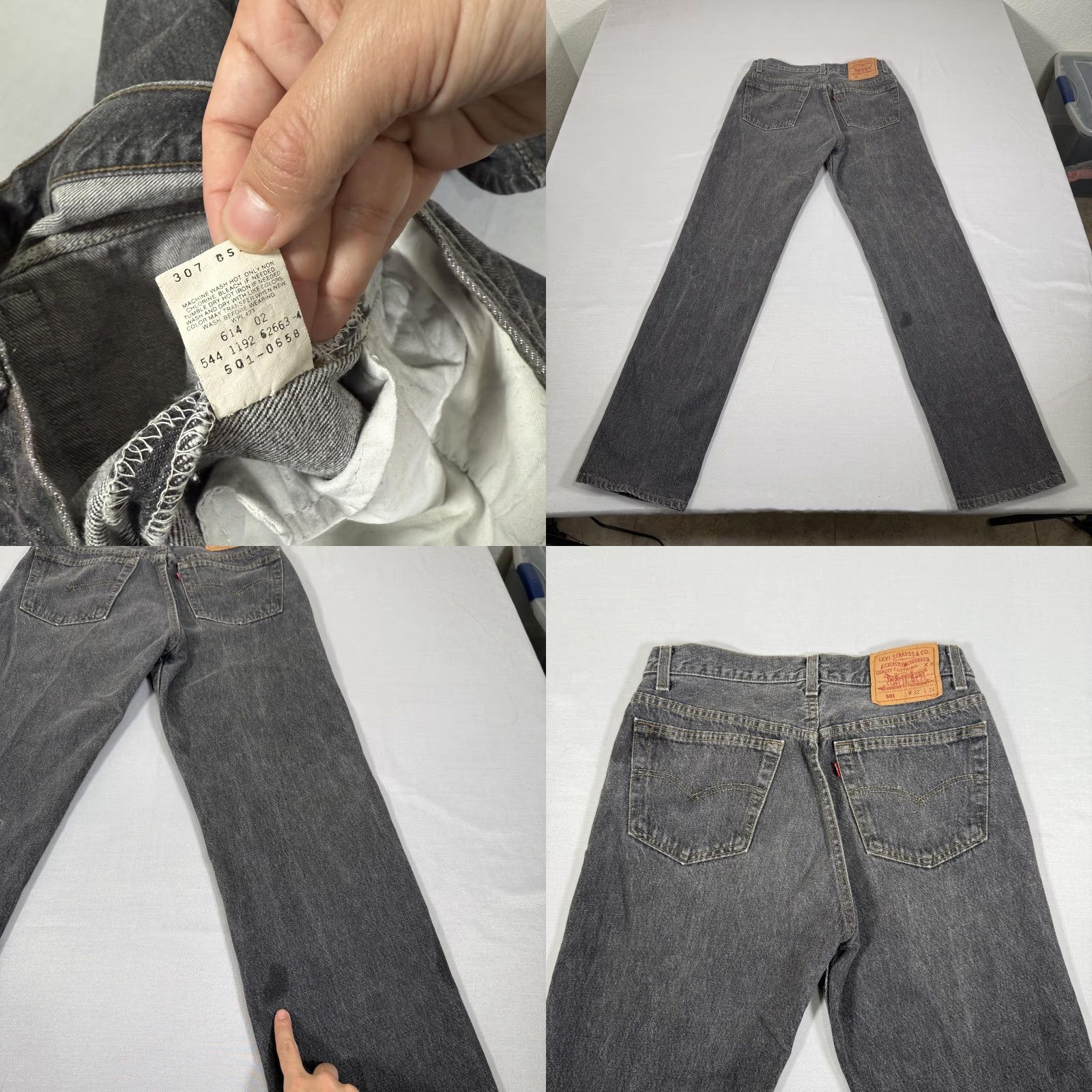 Levi's VINTAGE Levi's 501 Jeans Men 32x34 Straight Denim Pants Charcoal Gray 90s USA Size US 32 / EU 48 - 9 Thumbnail