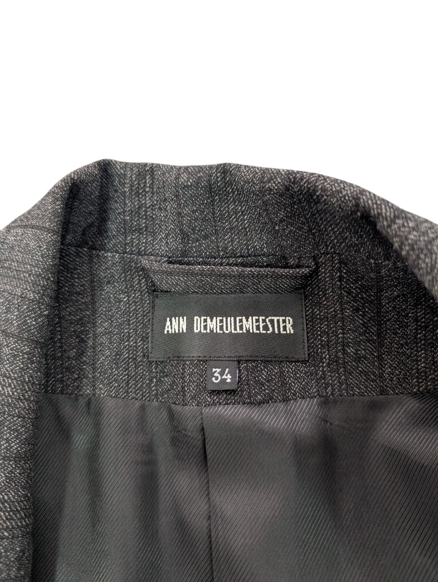 Ann Demeulemeester Charcoal Grey Single Buttoned Blazer Size XS / US 0-2 / IT 36-38 - 3 Thumbnail