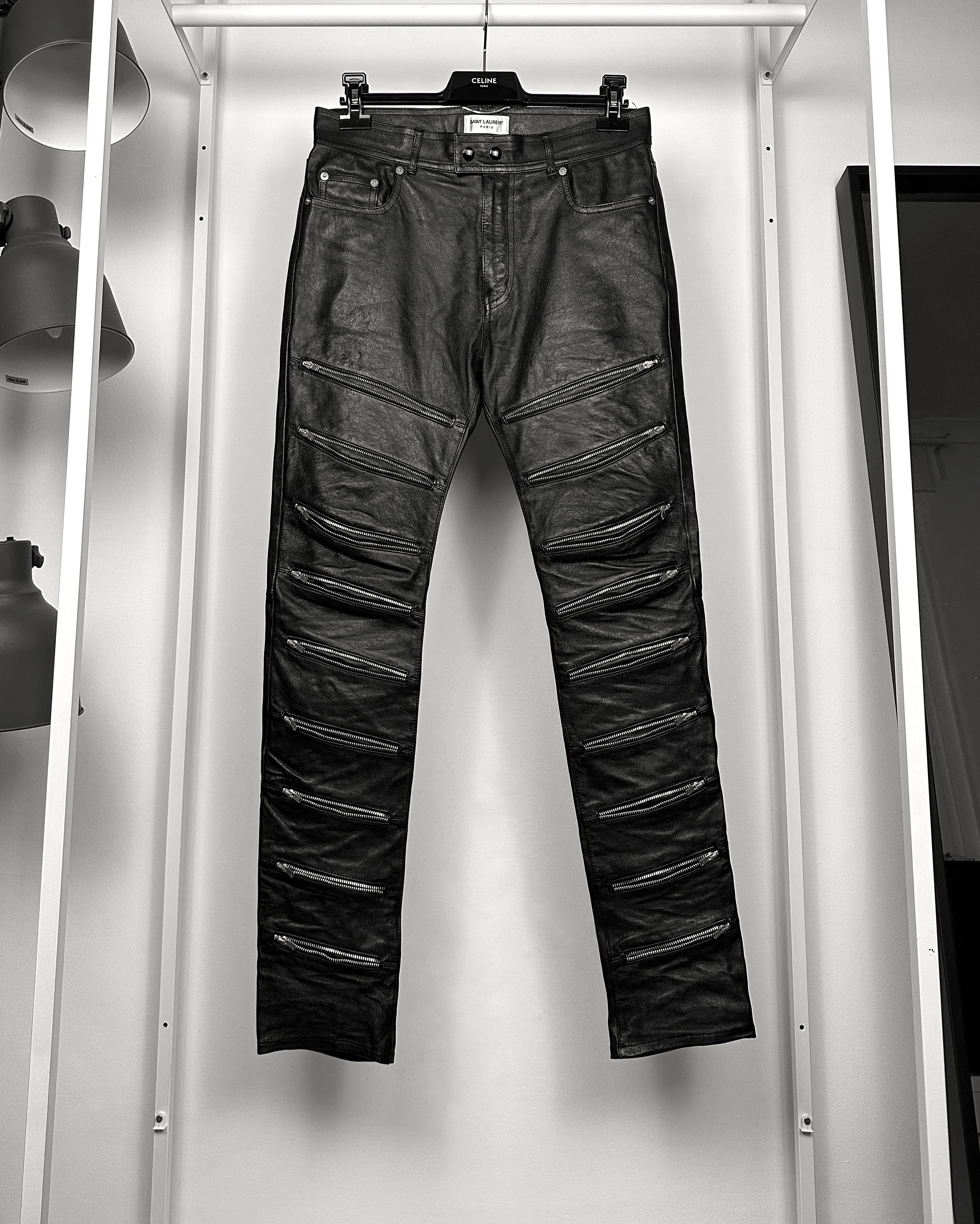 Saint Laurent Paris Saint Laurent Multi Zip Leather Biker Pants Size US 36 / EU 52 - 1 Thumbnail