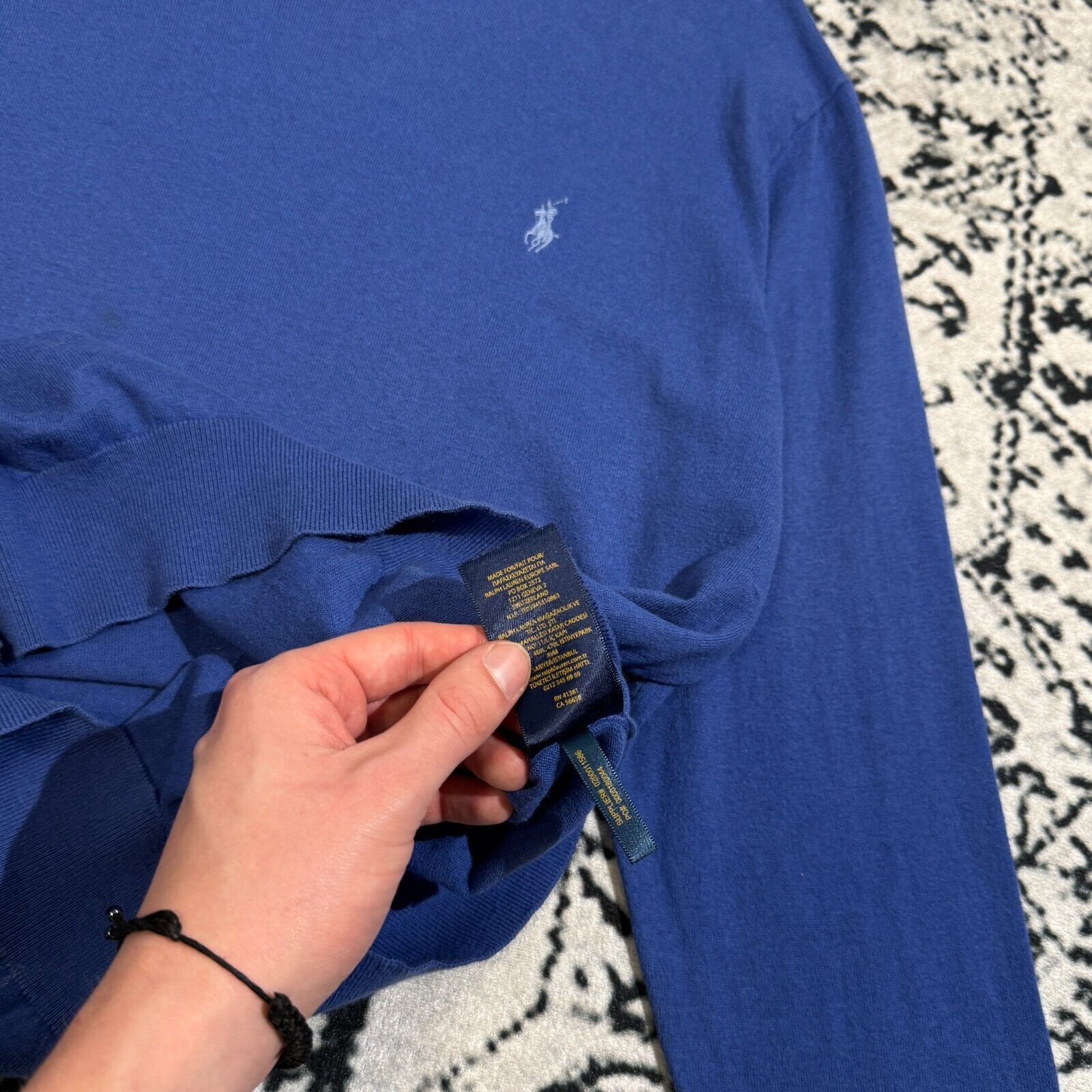 Ralph Lauren × Vintage Vintage Ralph Lauren Blue Cotton Sweater Size XL Boho Y2K Size US XL / EU 56 / 4 - 13 Thumbnail