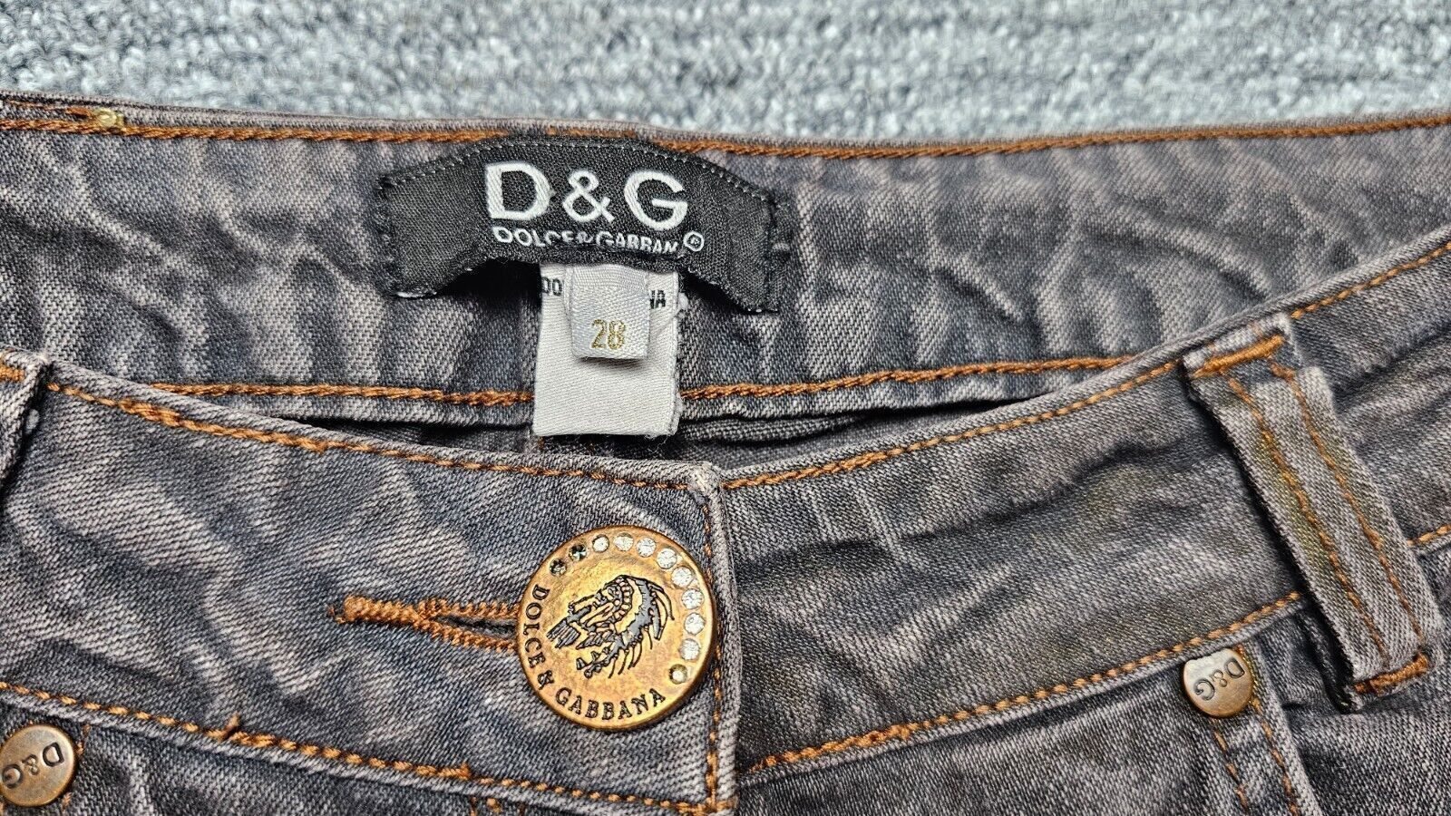 Dolce & Gabbana Vintage Y2K Dolce&Gabbana Gemstone Bell Bottom Jeans 28 Size 28" / US 6 / IT 42 - 4 Thumbnail
