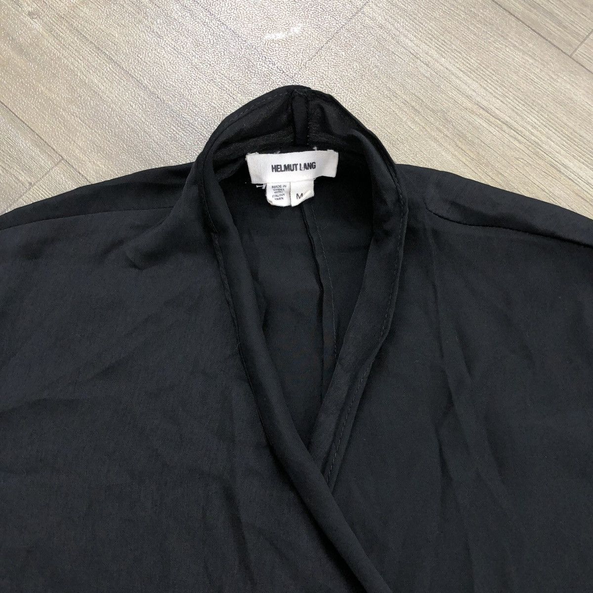 Helmut Lang Helmut Lang Draped Wrap Black Blouse Italian Designer Luxury Size M / US 6-8 / IT 42-44 - 7 Thumbnail